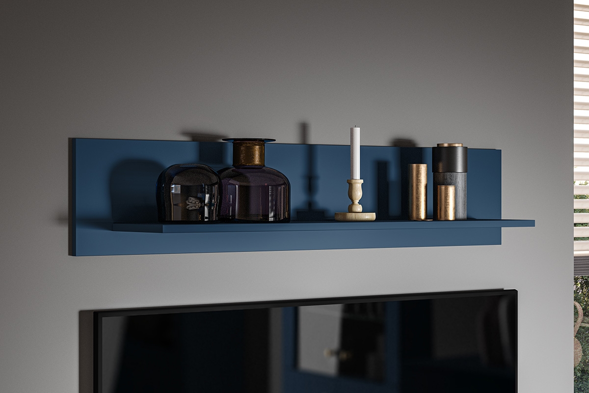 Nástěnná police Naemo 08 120 cm - tmavý blankyt modrá police závěsná