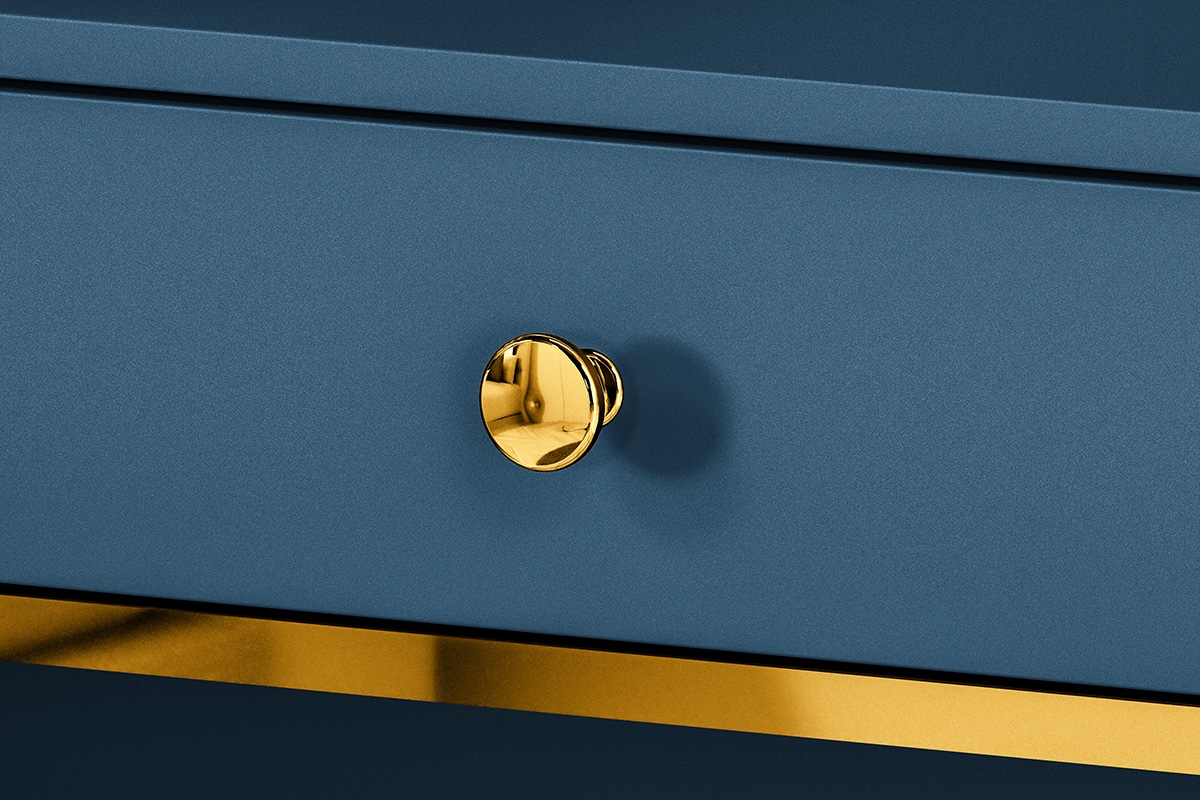 Toaletní stolek Naemo 09 92 cm / zásuvka - tmavý blankyt Granátová Toaletní stolek na zlotych nogach