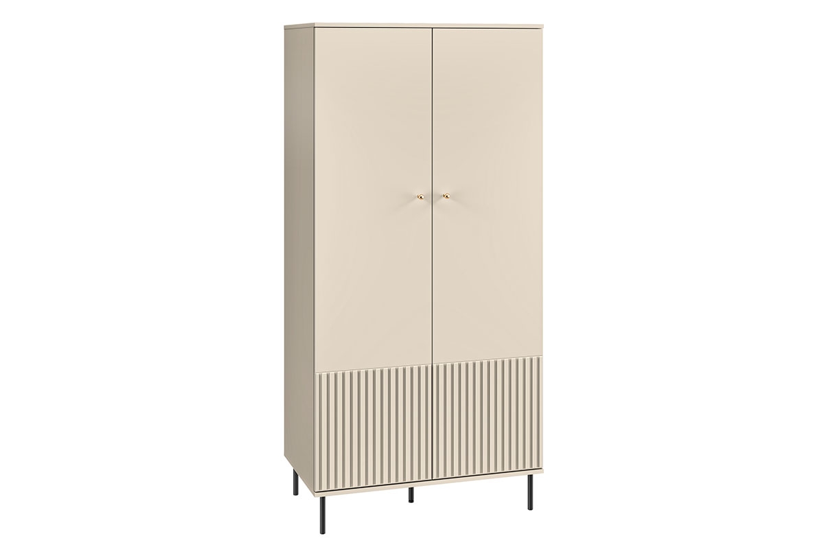 Skriňa dvojdverová Jamuzi 92 cm - kašmír / čierne nožičky bezowa Skriňa