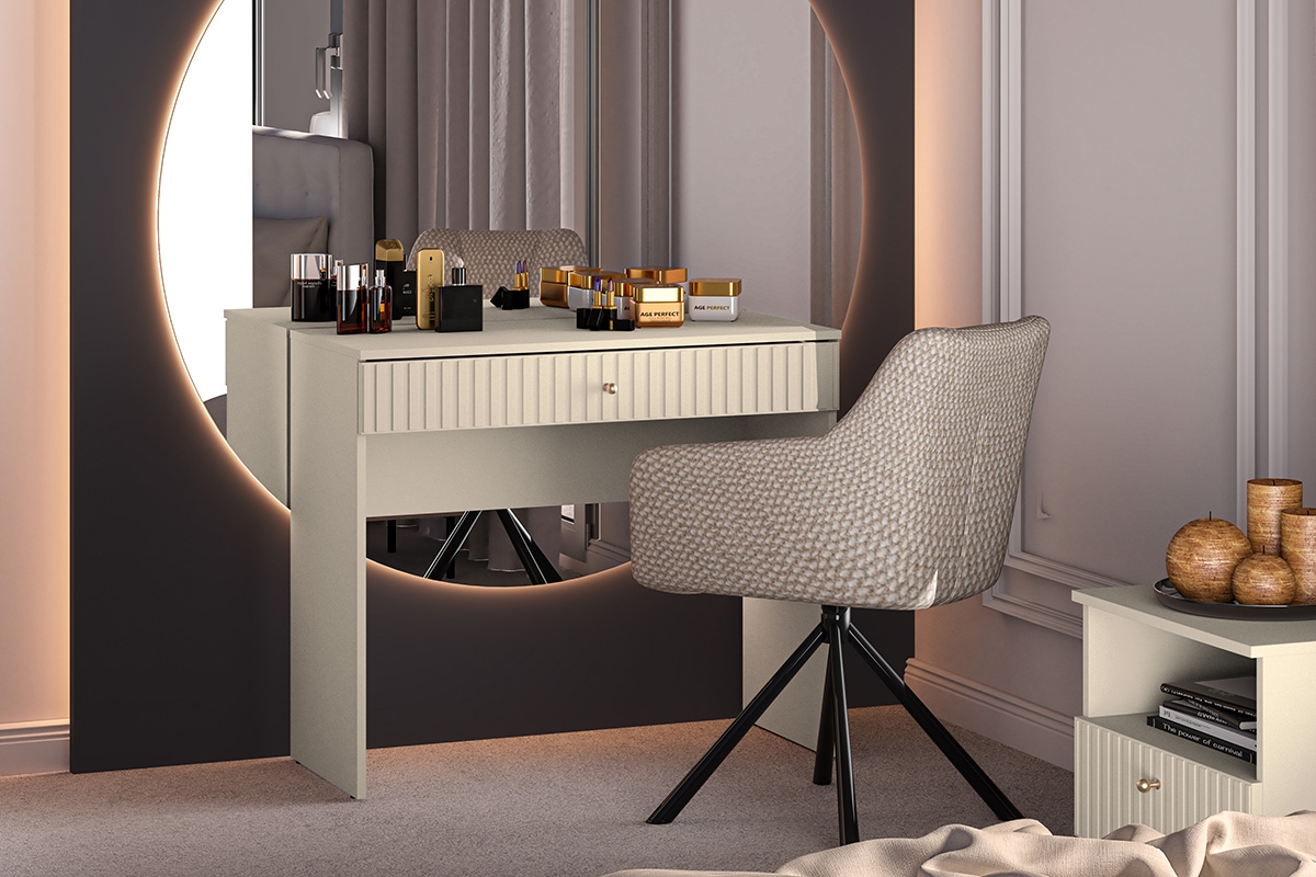 Toaletní stolek Jamuzi 92 cm - kašmírová / černé nožky kaszmirowa Toaletní stolek