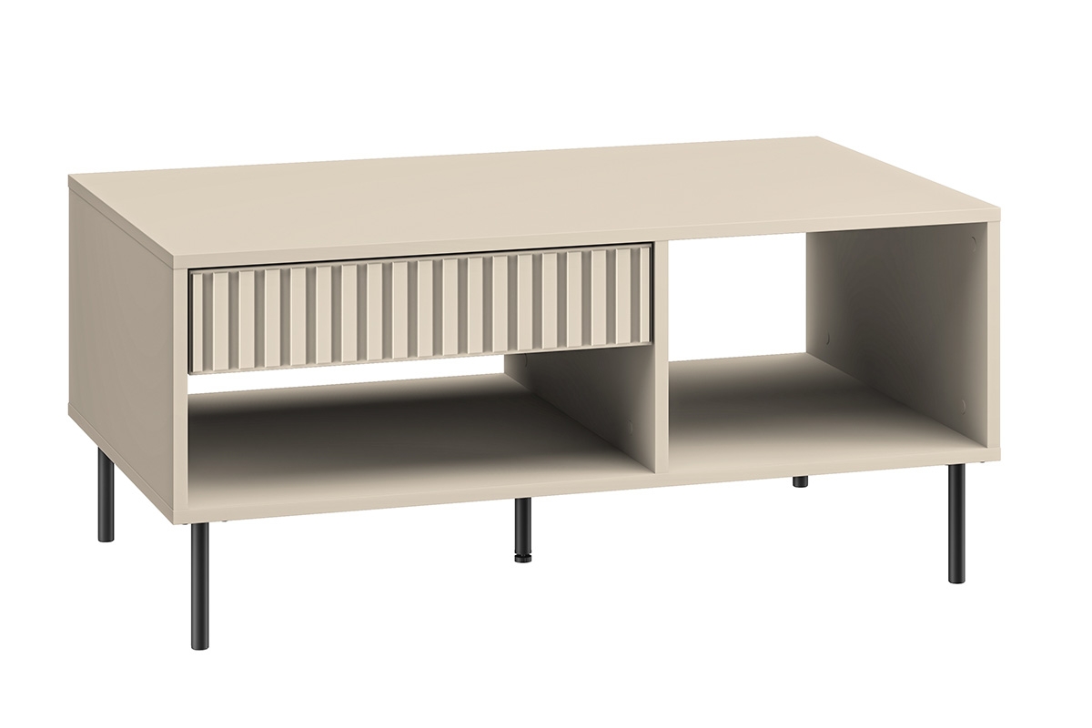 Konferenčný stolík Jamuzi 100x60 cm - kašmír / čierne nožičky béžový Konferenčný stolík