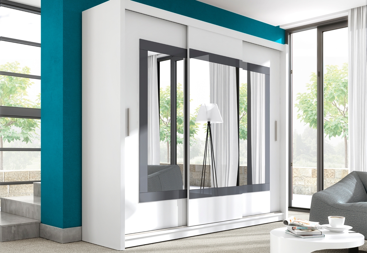 Skříň Preston 250 cm - bílá skříň preston 250 cm aranzacja