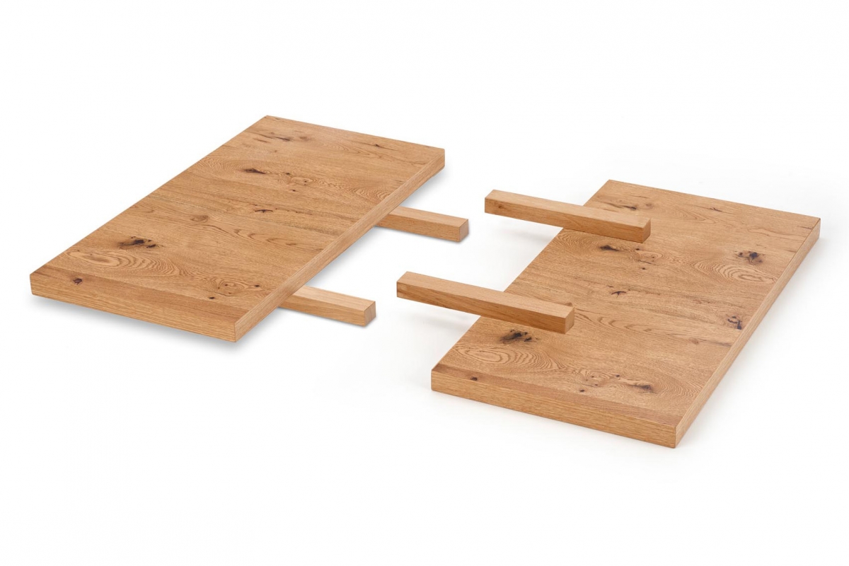 Sada 2 prodlužovacích desek Salvio 45x90 cm - světlý dub / černá Przedluzki do stolu Massive 45x90cm komplet 2 ks - světlý dub / černá