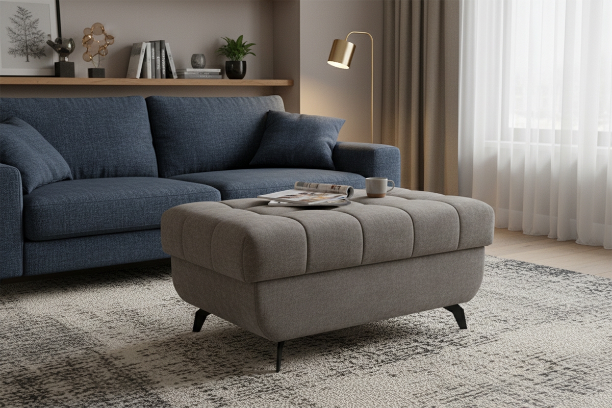 Taburet Elarias - hnedá ľahkočistiaca látka Zoya 05 Taburet Elarias - Hnedá dzianina ľahkočistiaca Zoya 05