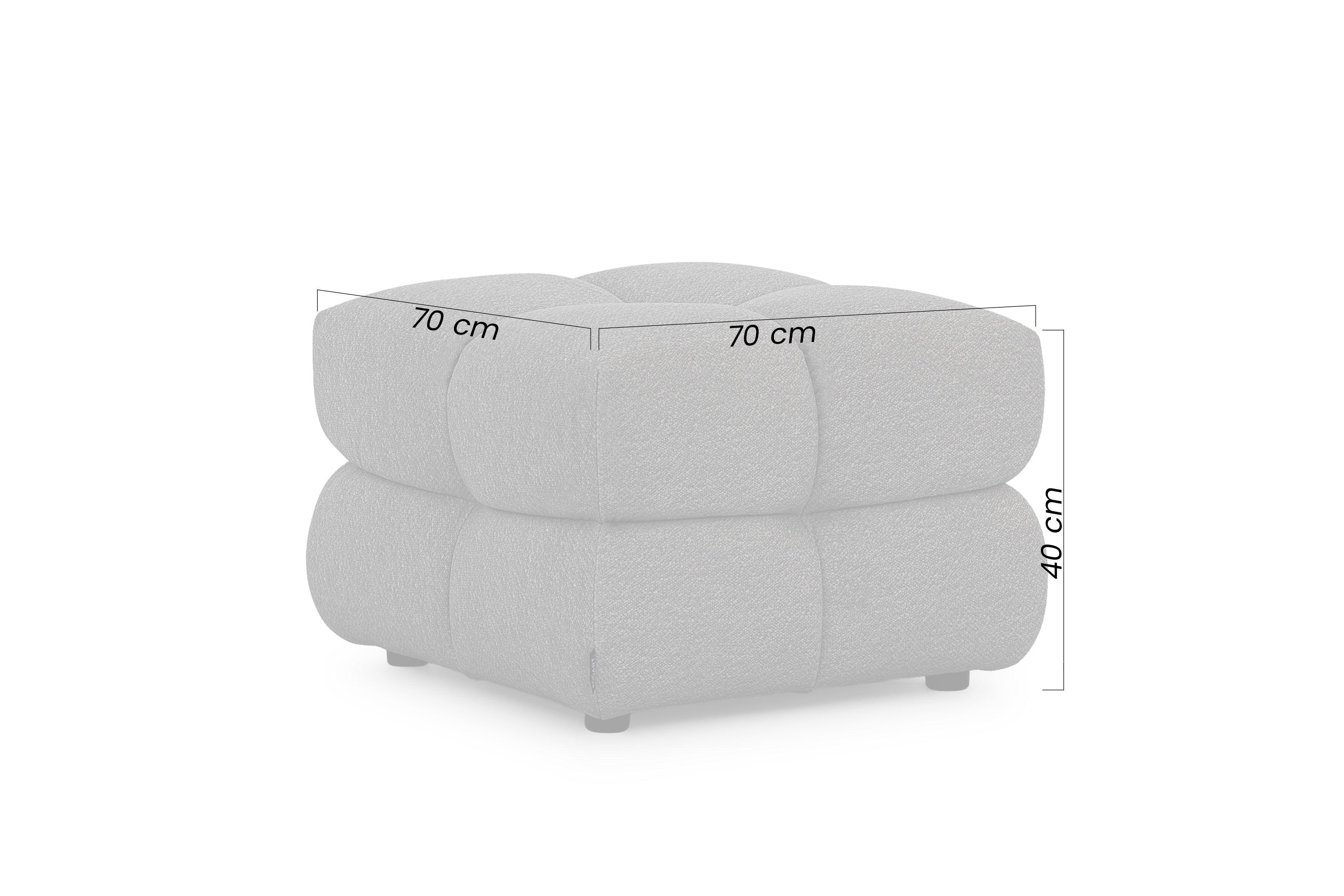 Taburet Magnelio Mini - sivá bouclé Raven 10 Taburet Magnelio Mini - šedá boucle Raven 10