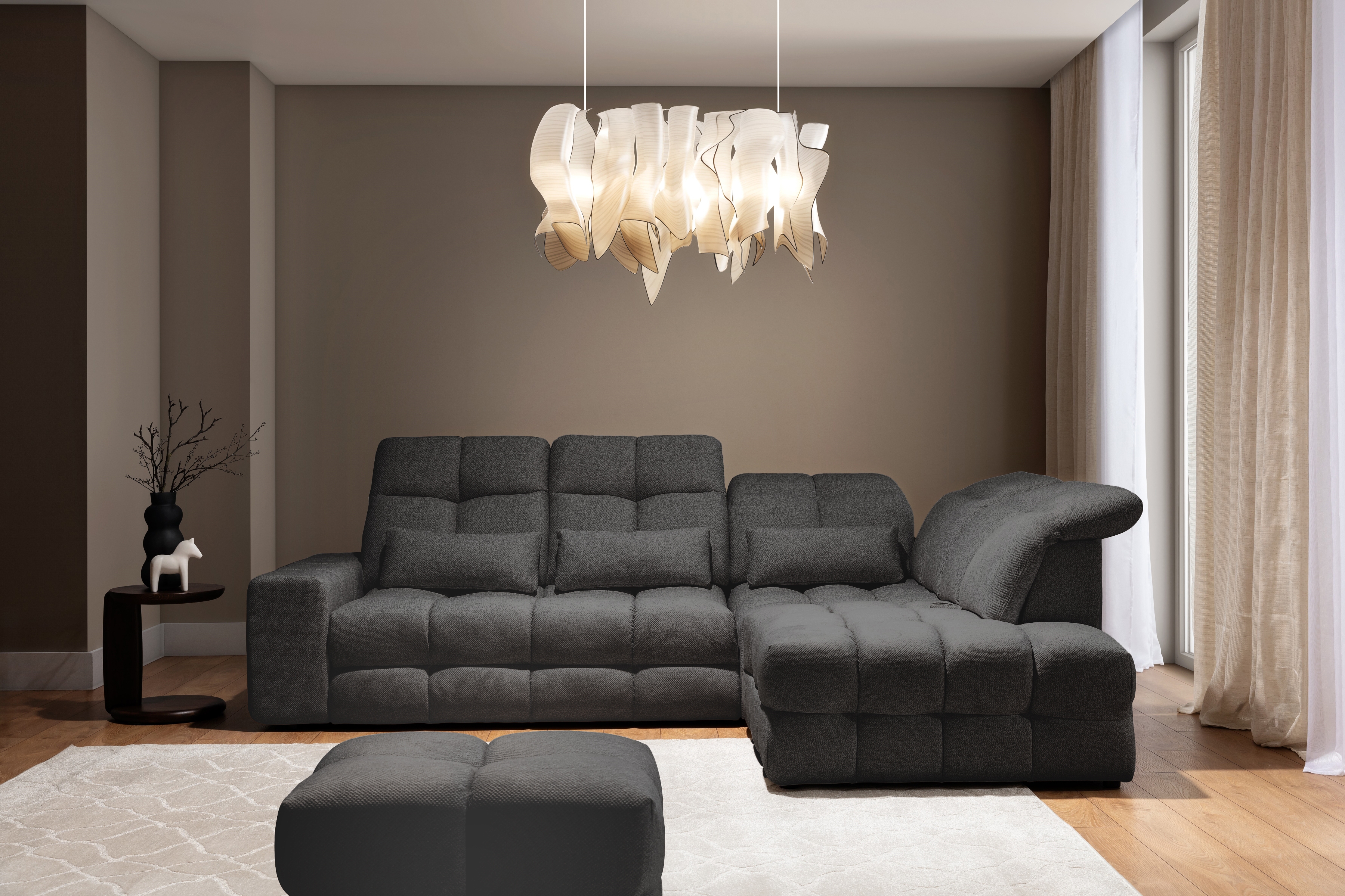 Taburet Magnelio Prestige Mini - grafitová Leo 16 Taburet Magnelio Prestige Mini - grafitová potahová látka snadno čistitelný Leo 16 