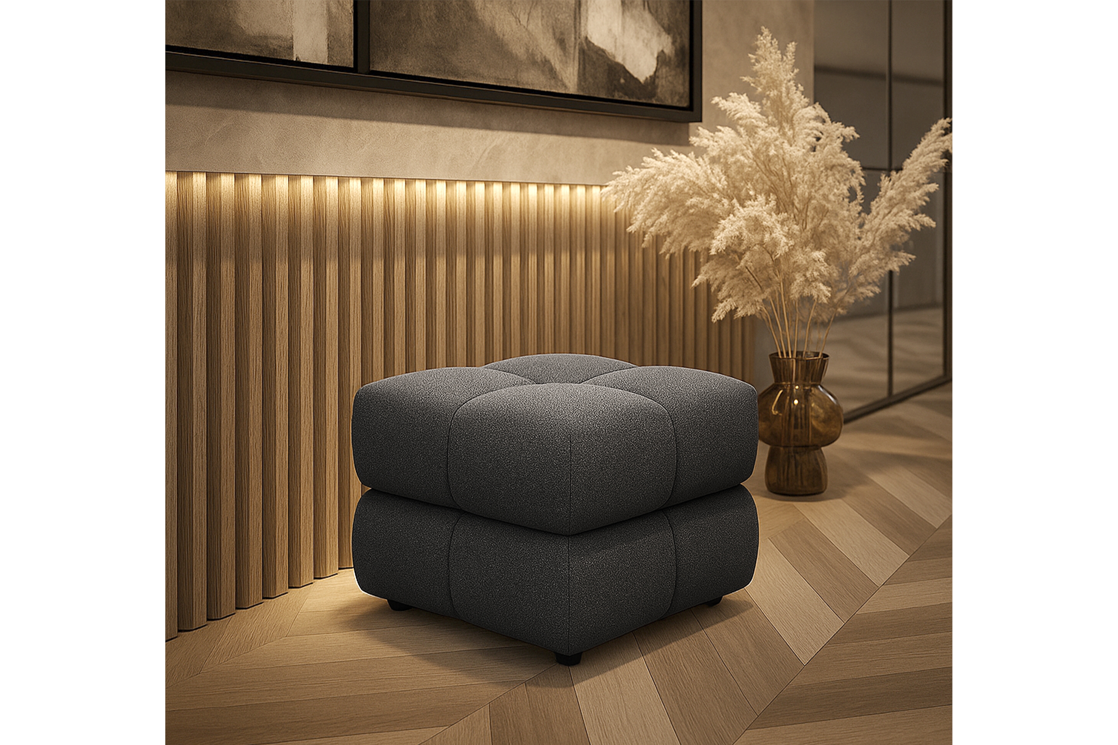 Taburet Magnelio Prestige Mini - grafitová Leo 16 Taburet Magnelio Prestige Mini - grafitová potahová látka snadno čistitelný Leo 16 