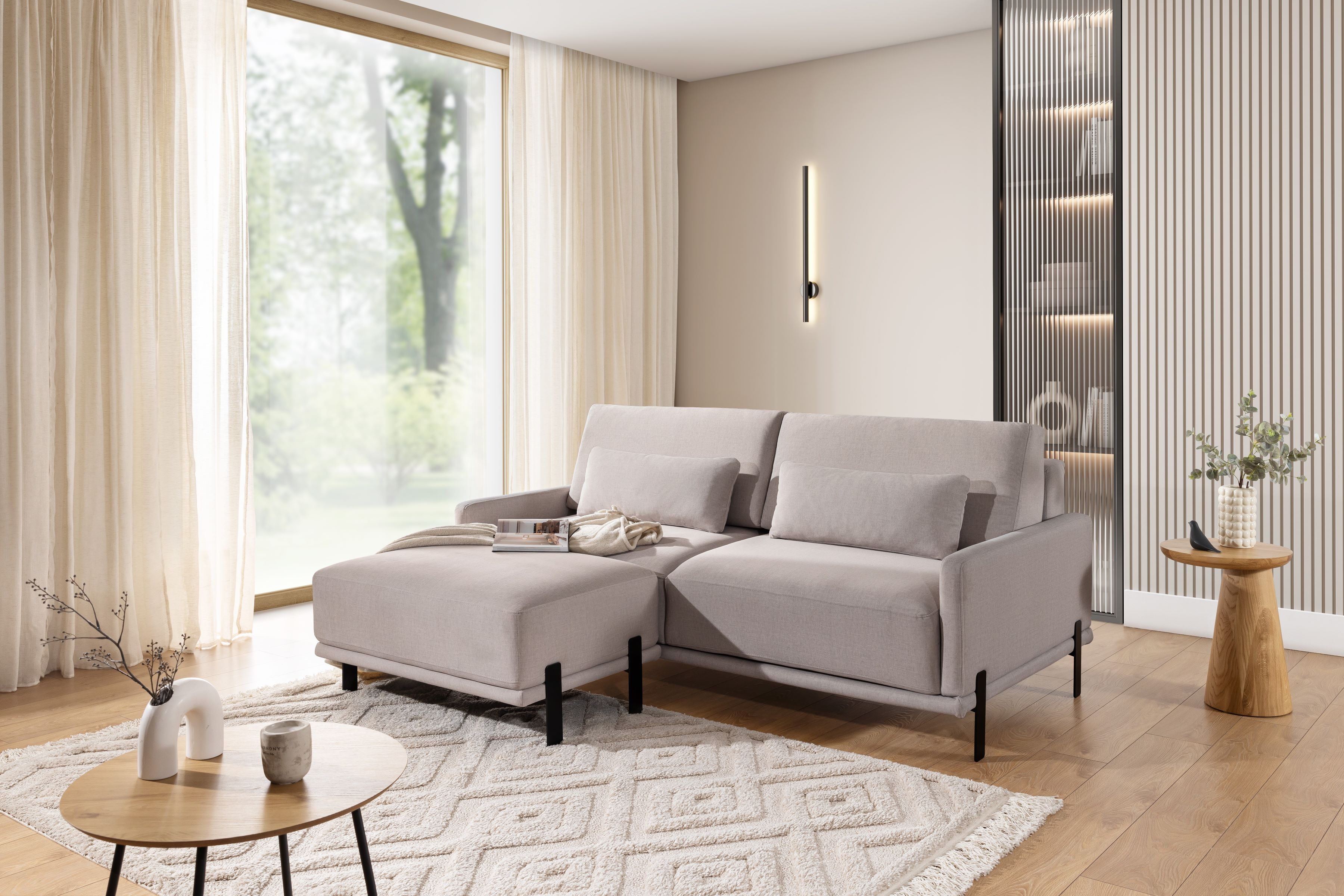 Taburetka Meloria - béžová látka Maya 01 Taburet Meloria - Béžová látka ľahkočistiaca Maya 01