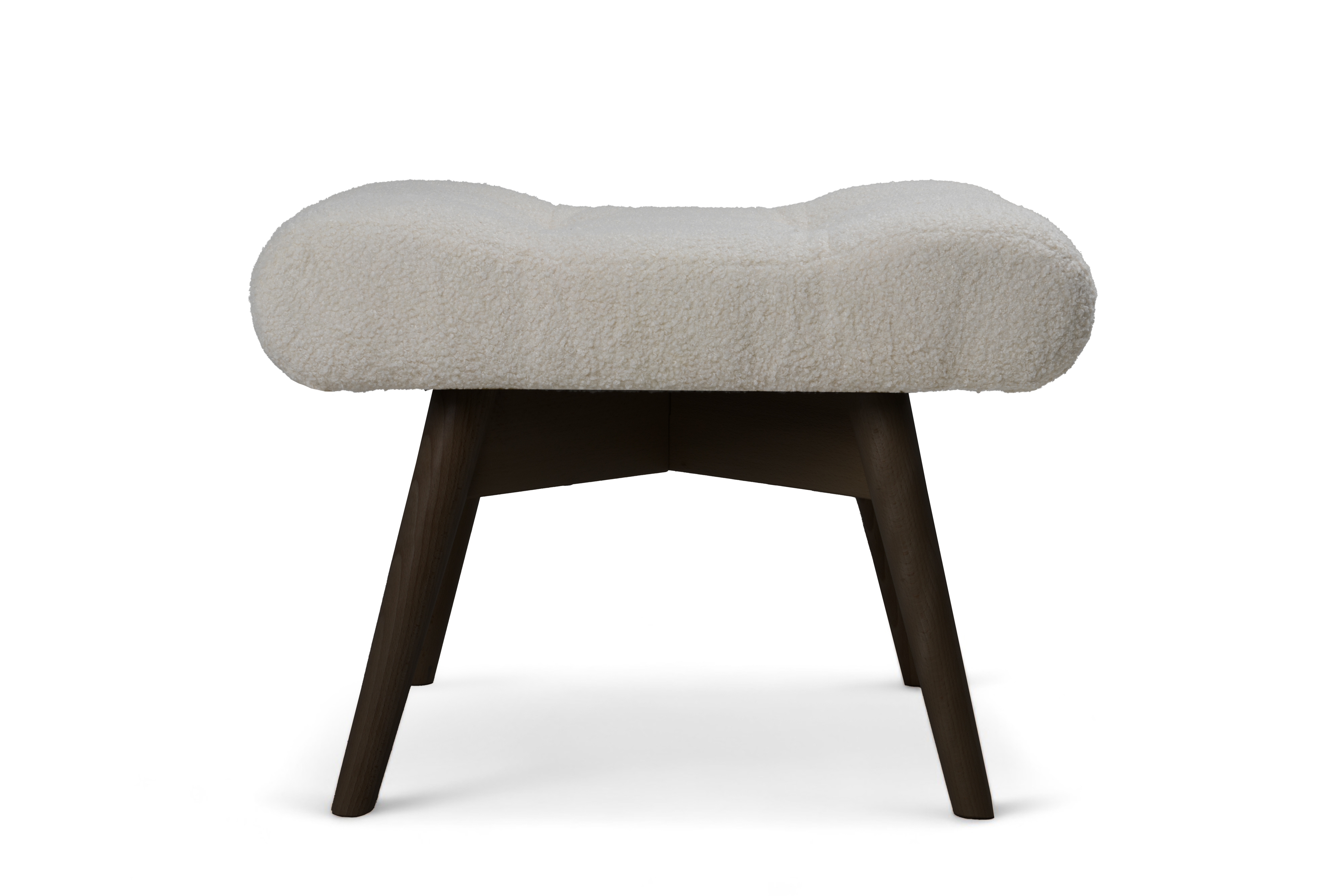 Taburet prošívaný Nordic - béžová boucle Lambi 8 / nožky wenge Taburet došívaná Ušák Skandynawski Nordic - béžová boucle Lambi 8 / wenge 