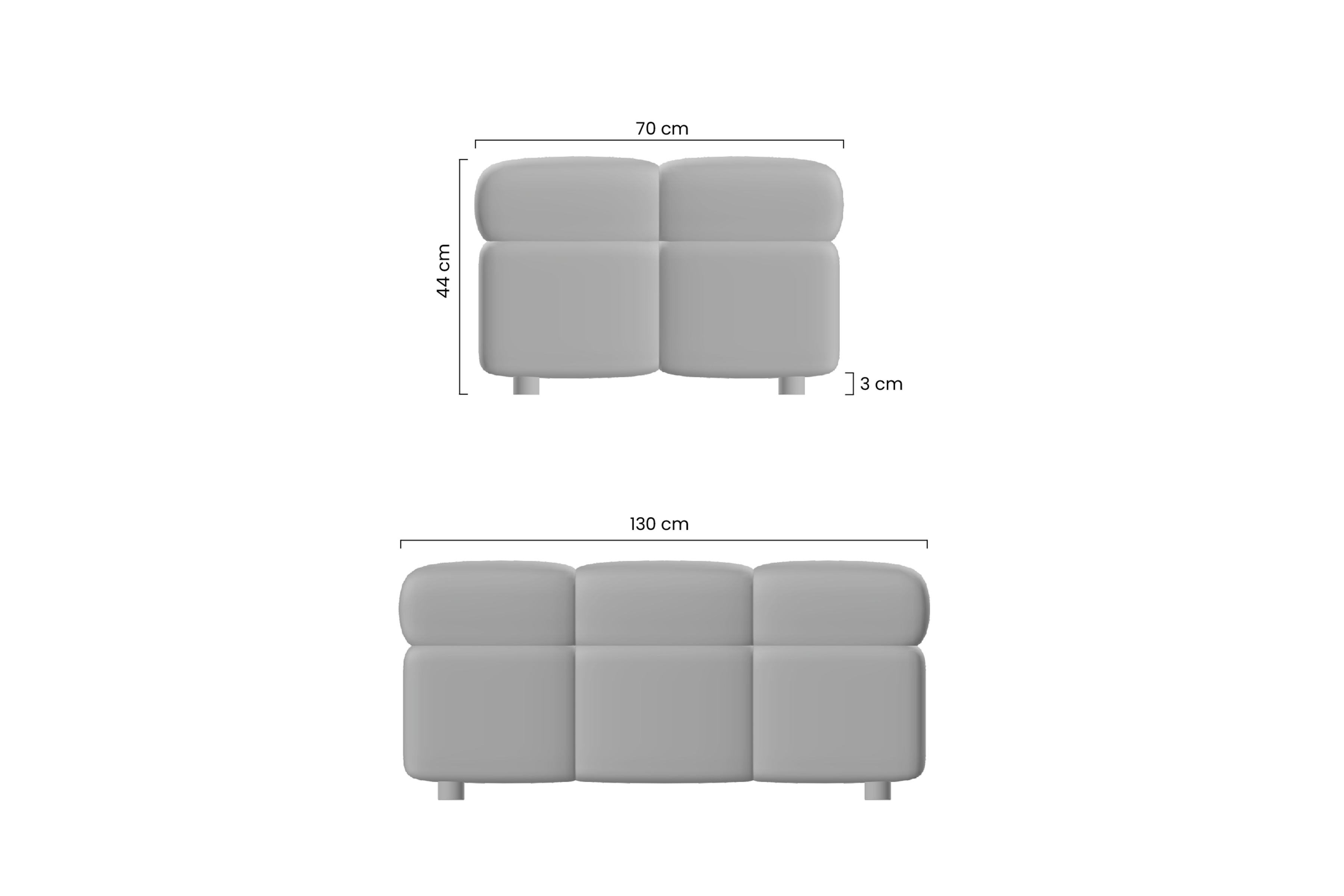 Čalúnený taburet Magnelio - sivá bouclé Catch Me 25 Taburet čalúnená Magnelio - šedá boucle Catch Me 25