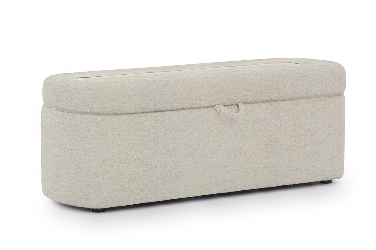 Čalouněný taburet Nello s úložným prostorem 121 cm - šenil béžová Positano 02 Taburet čalouněná Nello s úložným prostorem121 cm - šenil béžová Positano 02