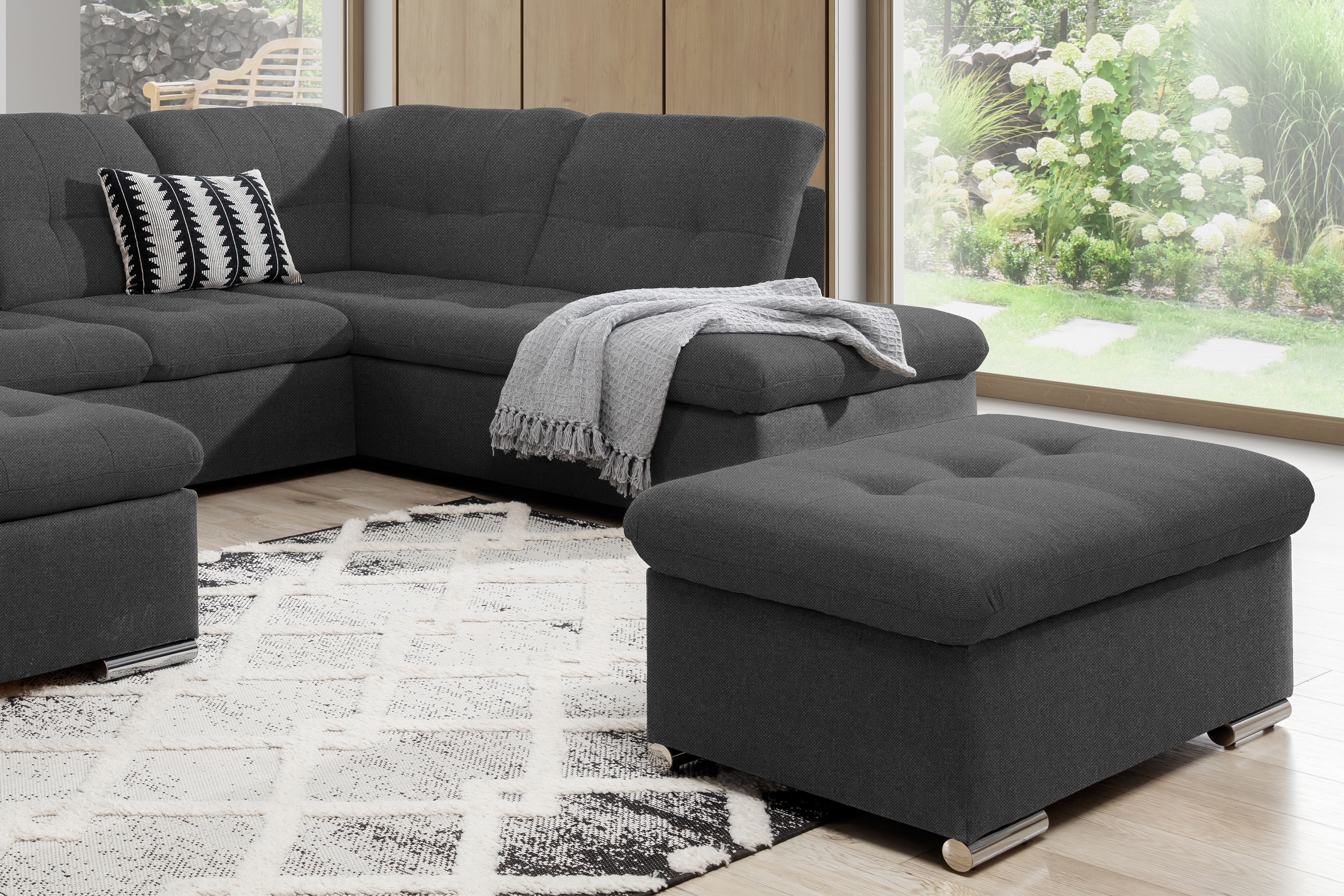 Čalouněný taburet Palermo - šedá Inari 95 Taburet čalouněná Palermo - šedý Inari 95