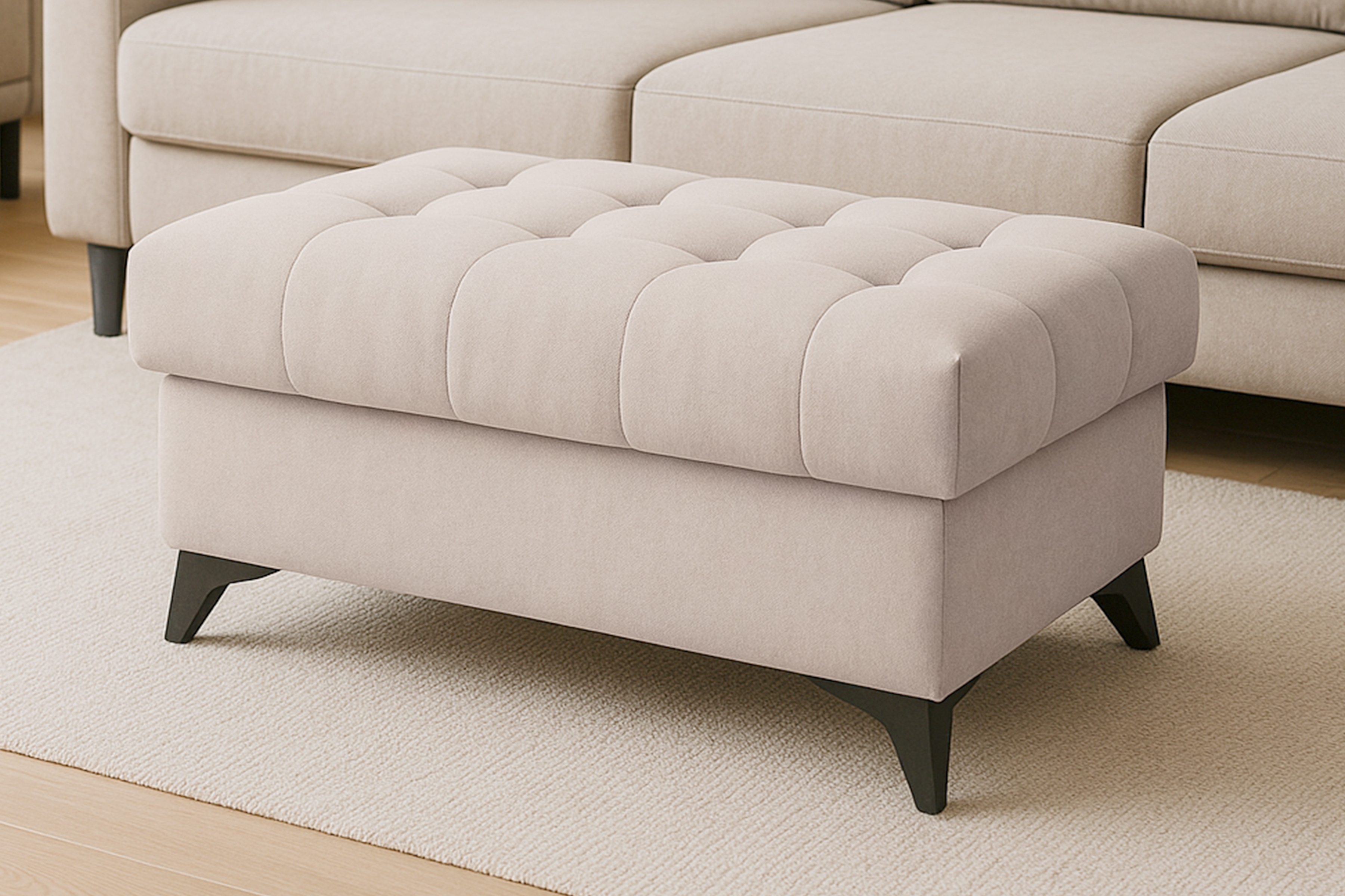 Taburet Dragonis s úložným prostorem - béžový žinylka Ditra New 20 Taburet čalouněná s úložným prostorem Dragonis - béžová šenil Ditra New 20