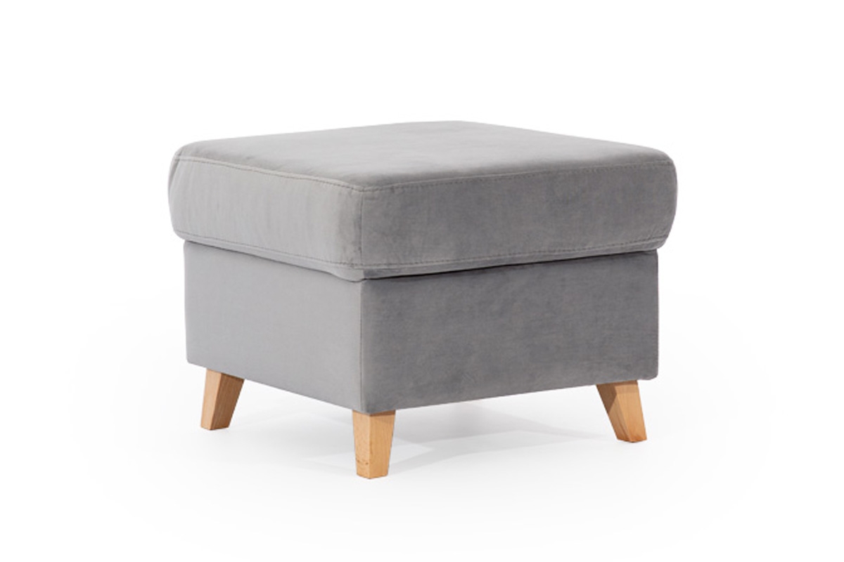 Taburetka s úložným priestorom Vanisa šedá Taburet z wysokimi nozkami 