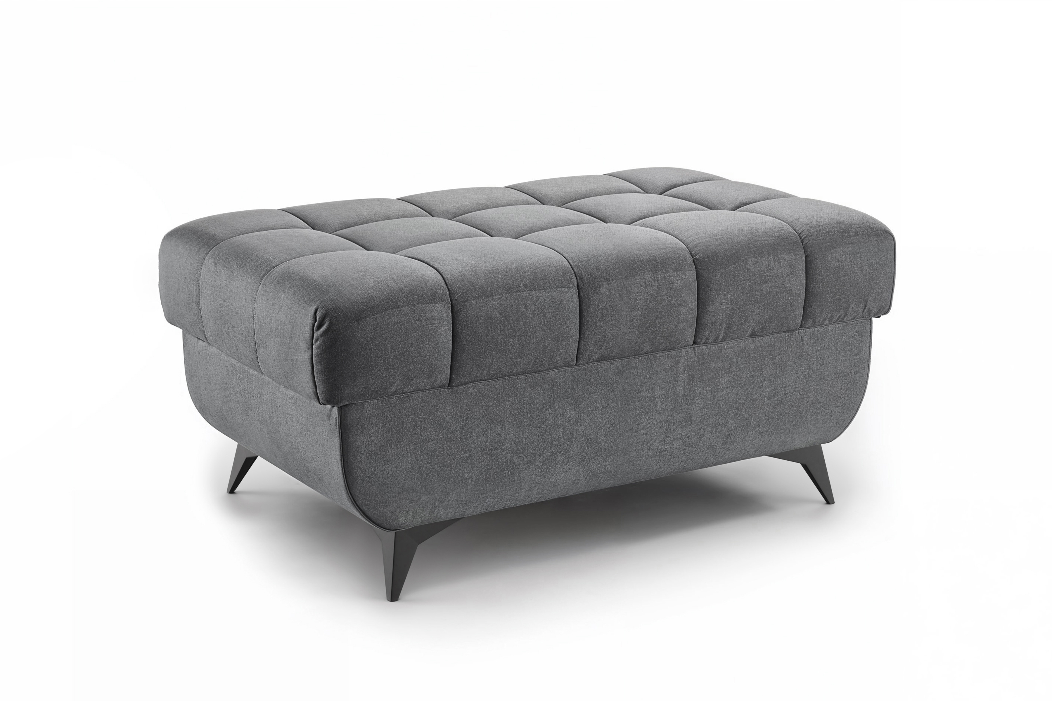 Taburet Valoris s vnútorným úložným priestorom - šedý ľahkočistiaci velúr Zetta 304 Taburet Valoris S vnútorným úložným priestorom- šedý zamat ľahkočistiaci Zetta 304