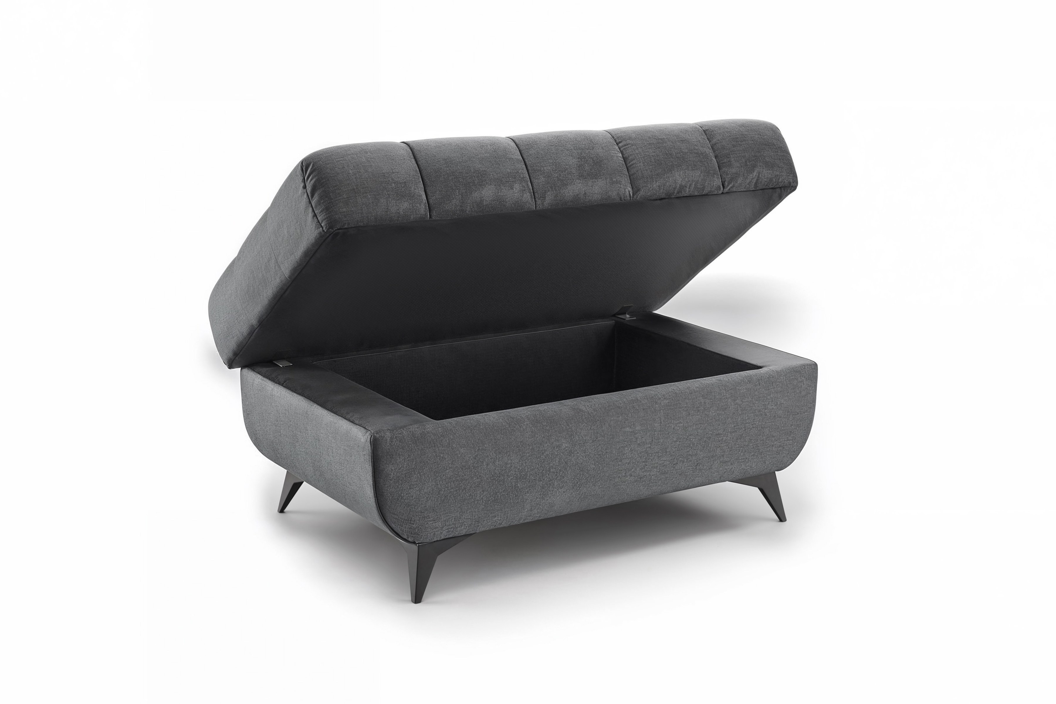 Taburet Valoris s vnútorným úložným priestorom - šedý ľahkočistiaci velúr Zetta 304 Taburet Valoris S vnútorným úložným priestorom- šedý zamat ľahkočistiaci Zetta 304