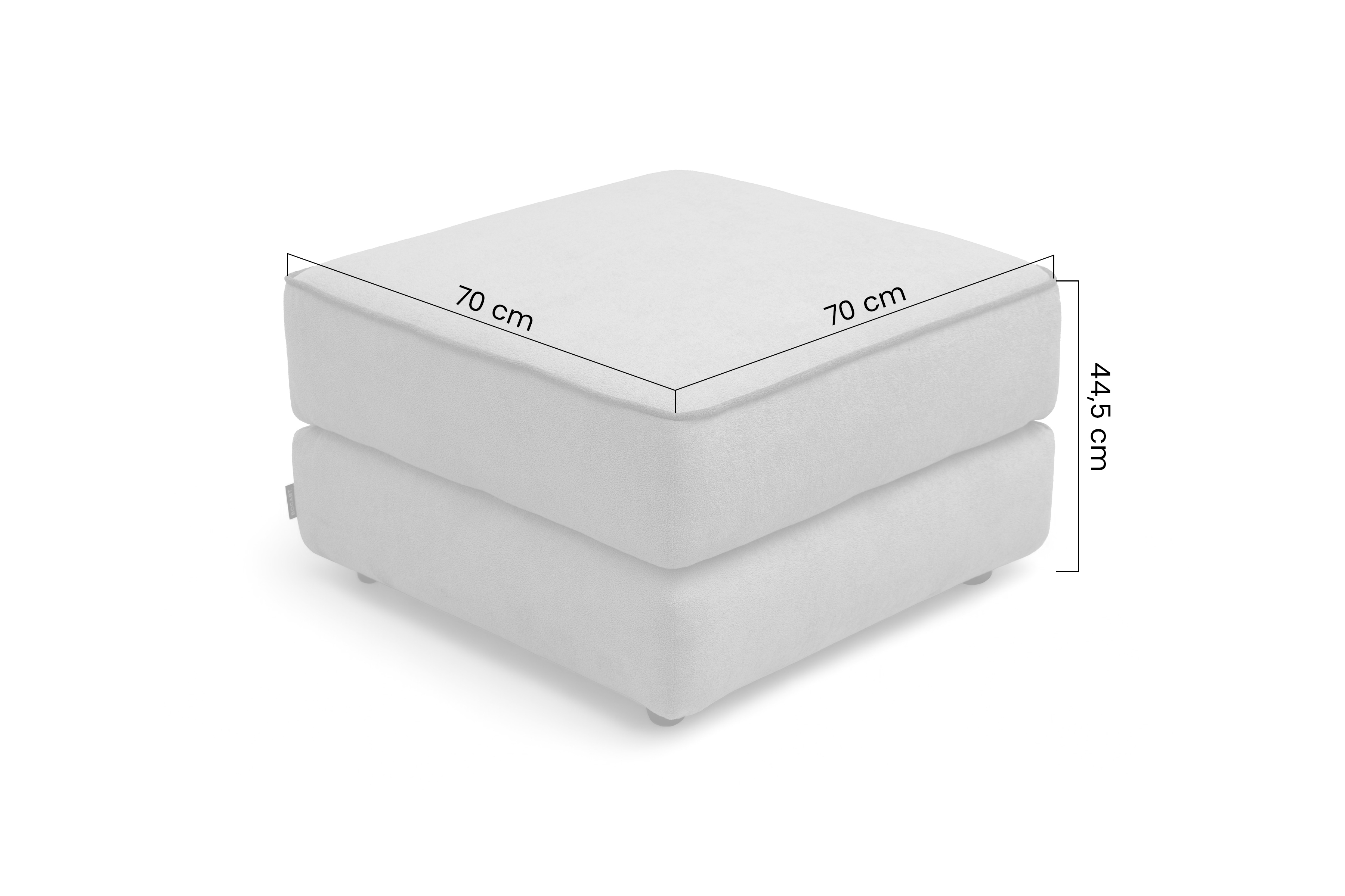 Taburetka Tulia Mini - béžová pletenina Freya 210-03 / Freya 210-05 - Koncovka série PufaTulia Mini - Béžová dzianina Freya 210-03 + Freya 210-05 