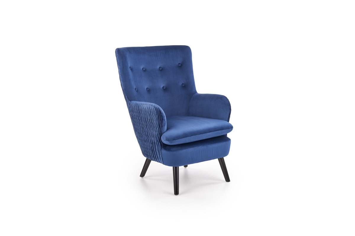 Kreslo RAVEL - tmavomodrá / čierna RAVEL Kreslo námornícka modrá / Čierny