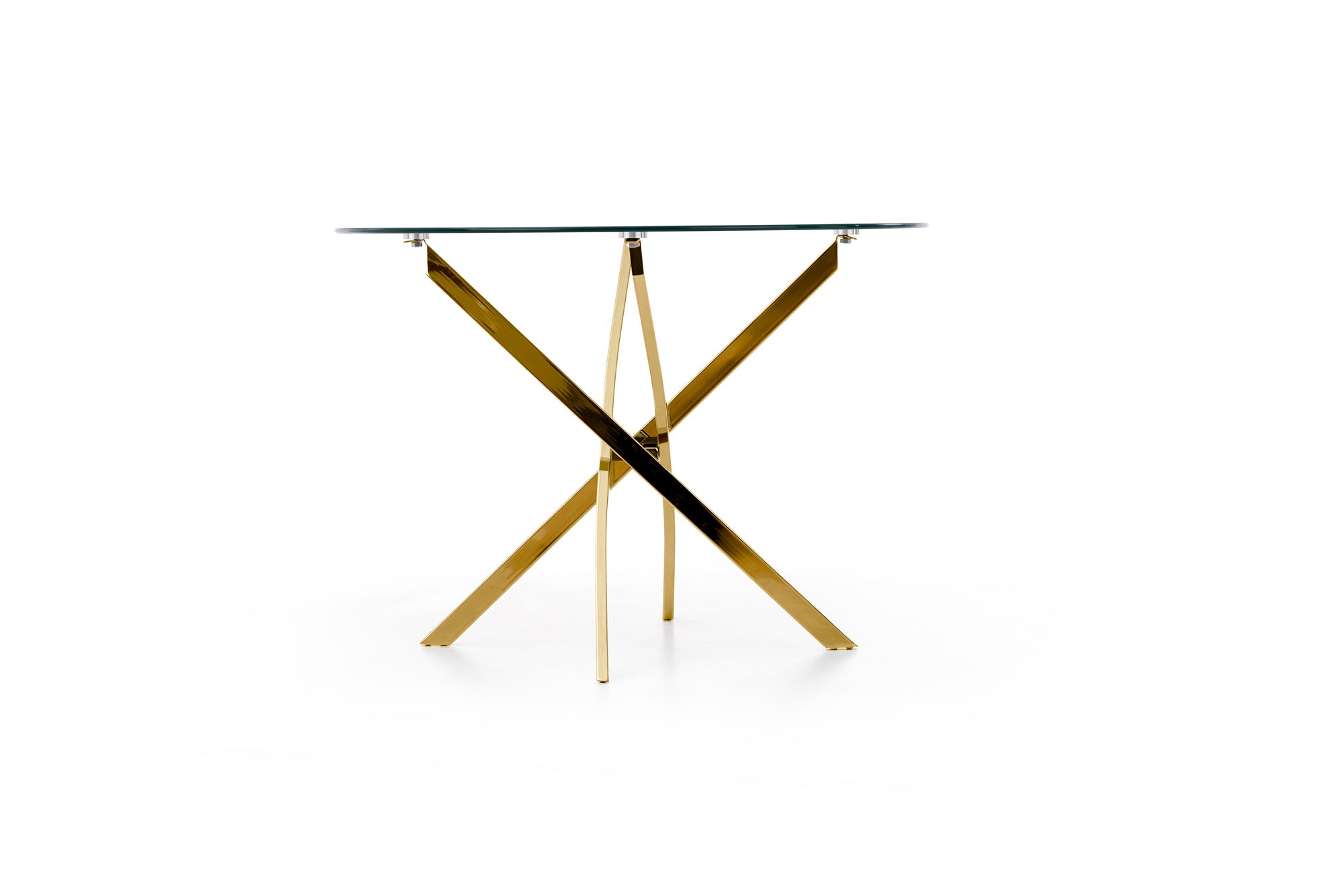 RAYMOND asztal, átlátszó asztallappal - lábak - sárga  raymond stůl, Deska - transparentní, Nohy - Žlutý (2p=1szt)