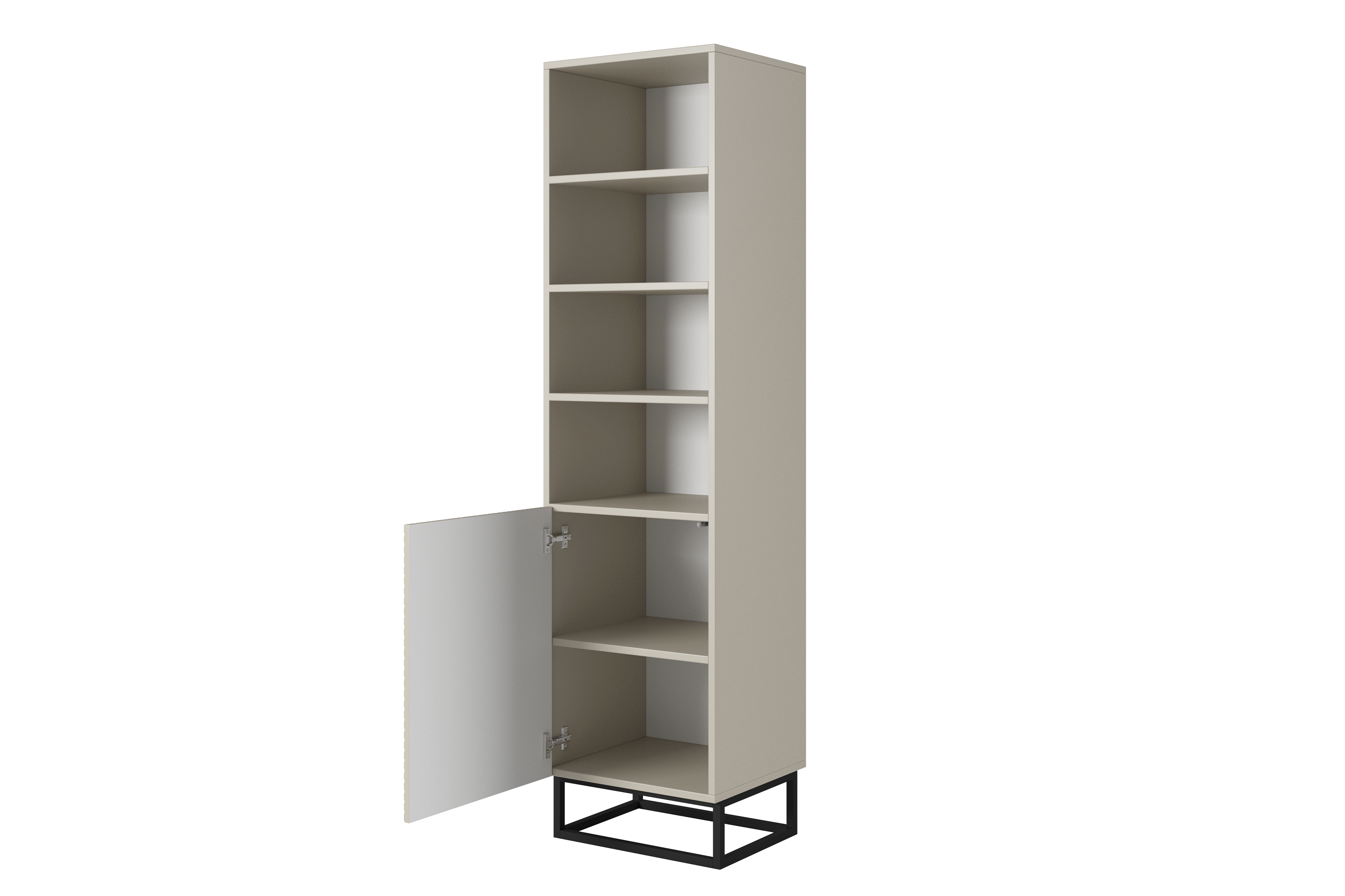 Regál Asha 50 cm - kašmír / černý kovový rám Regál Asha 50 cm na kovových nohách - kašmír