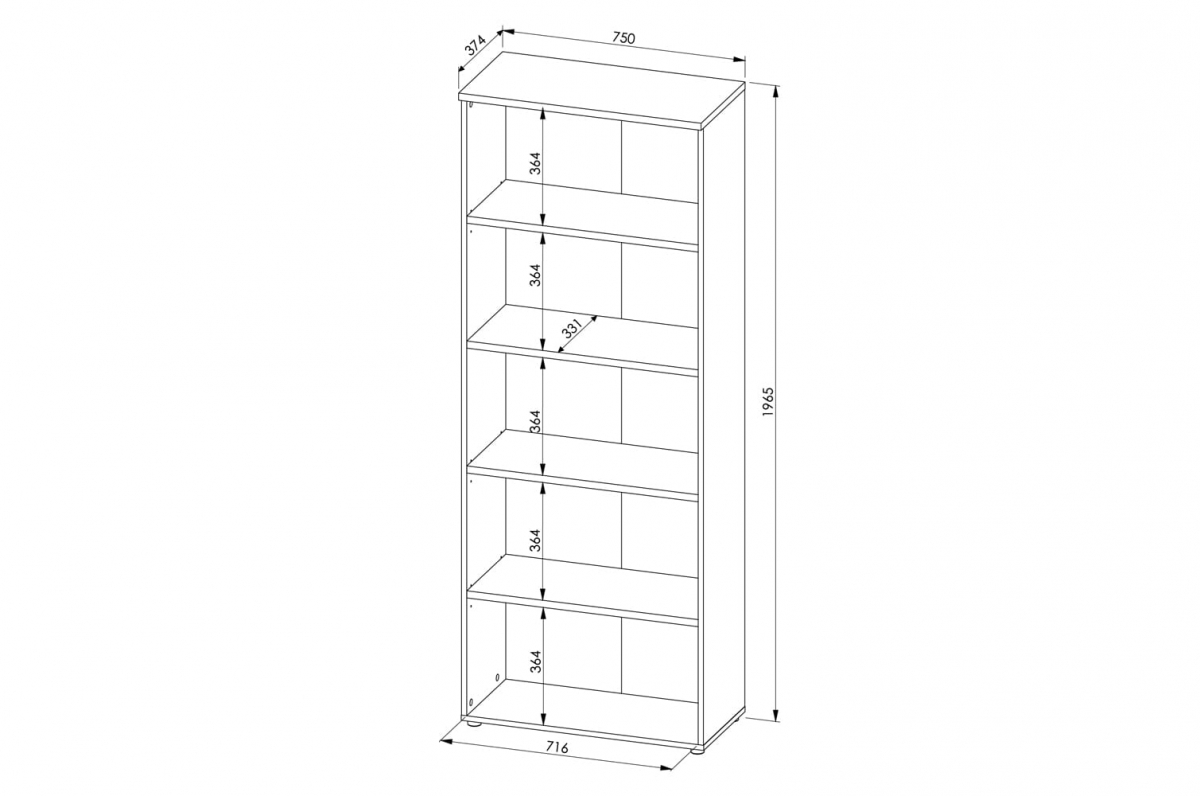 Regál Brego 75 cm - dub artisan / grafitová Regál Brego 75 cm - dub artisan/grafit