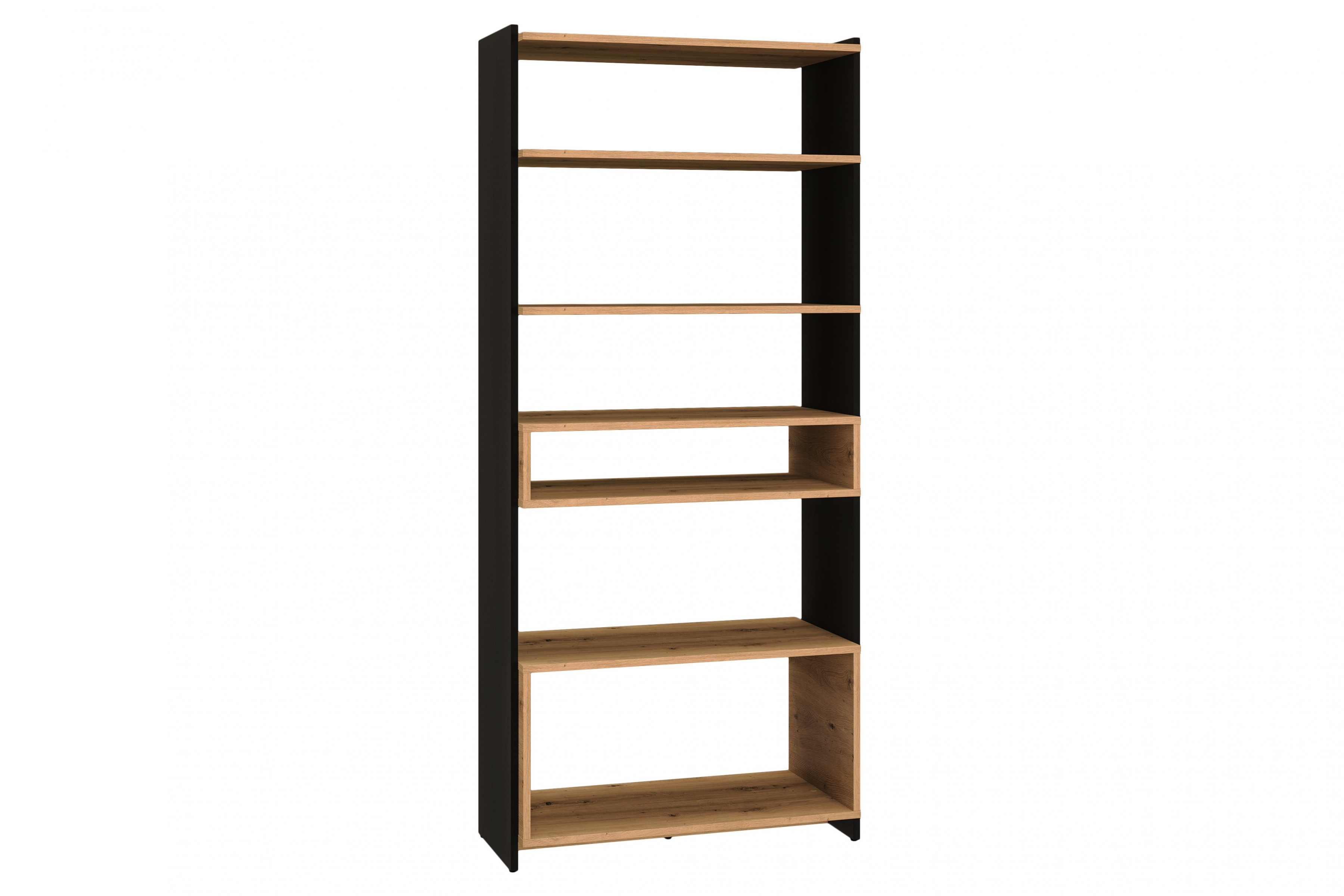 Regál Danli 80 cm - dub artisan / černá Regál Danli 04 - 80 cm - Dub artisan / Černý