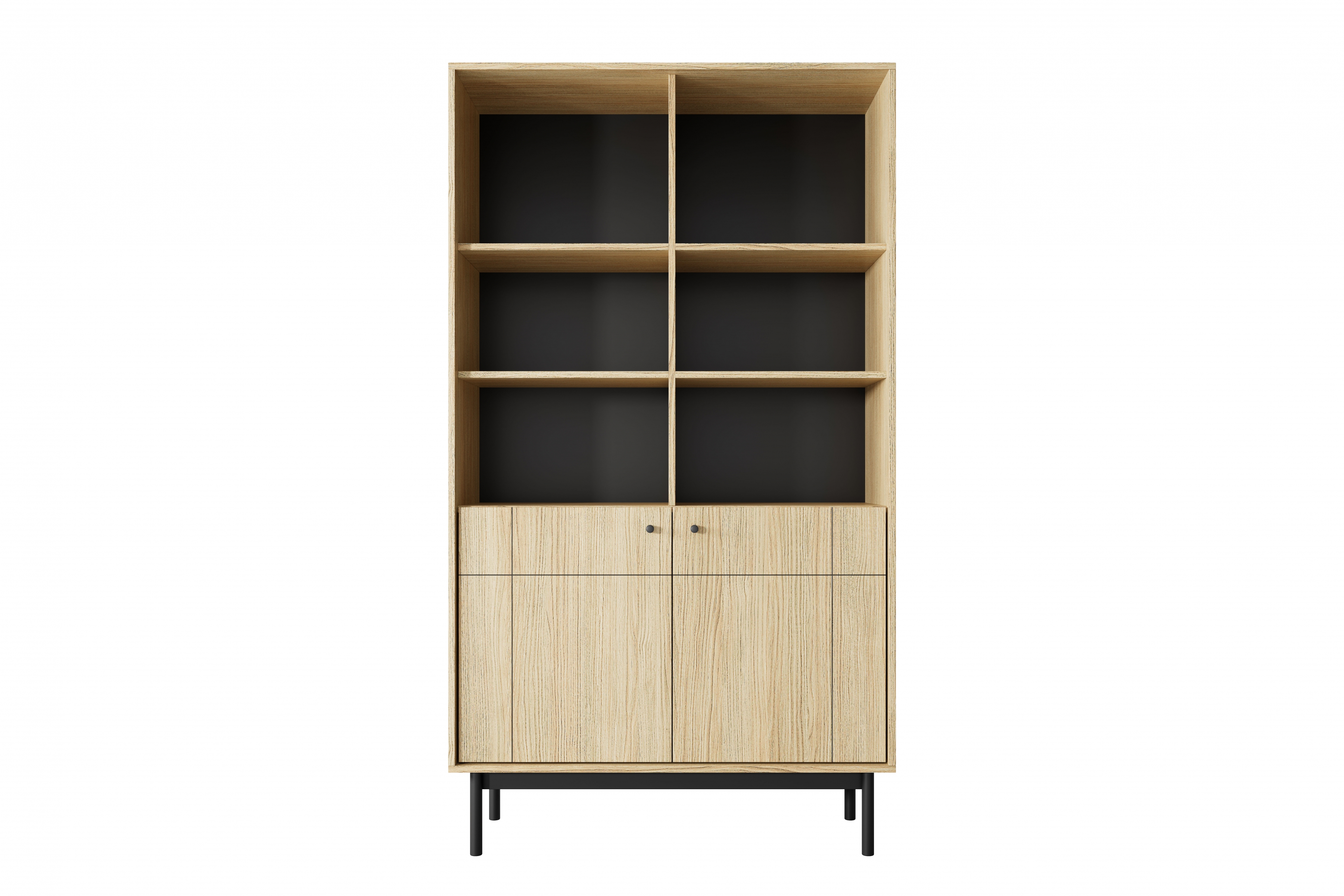 Regál Jolinio 104 cm - dub linea / černé nohy Regál dna ksiazki Jolinio 104 cm - dub linea / černá Nohy