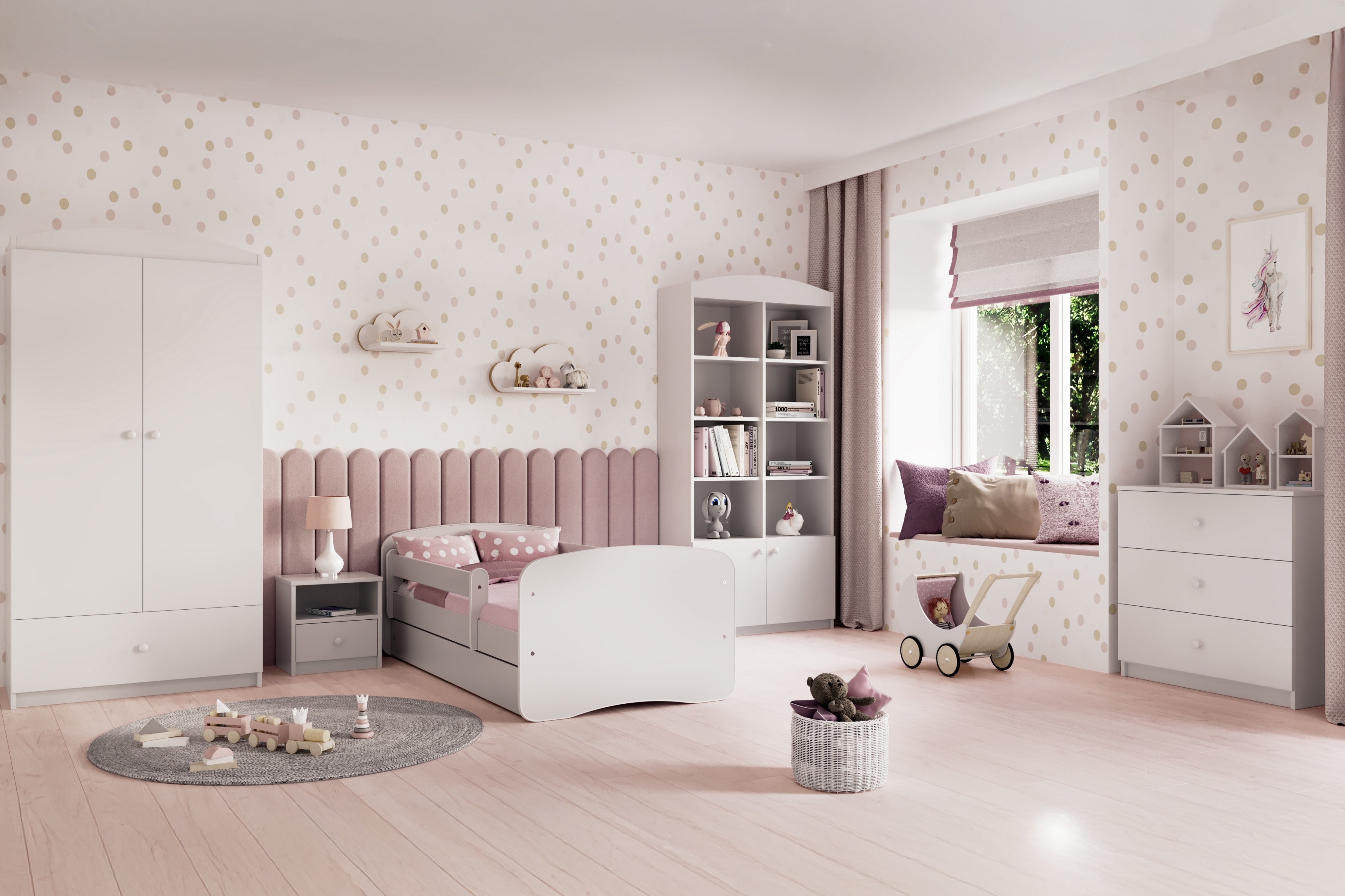 Detský regál Bonzo 90 cm - biela Regál Detský Bonzo 90 cm - Biely