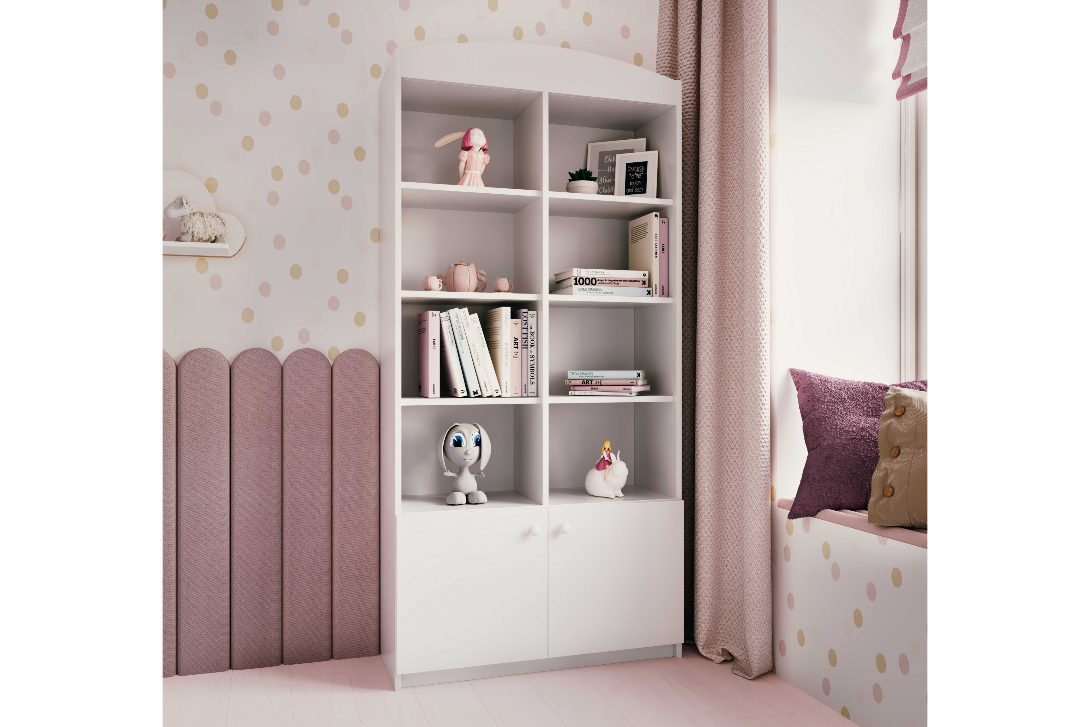 Detský regál Bonzo 90 cm - biela Regál Detský Bonzo 90 cm - Biely