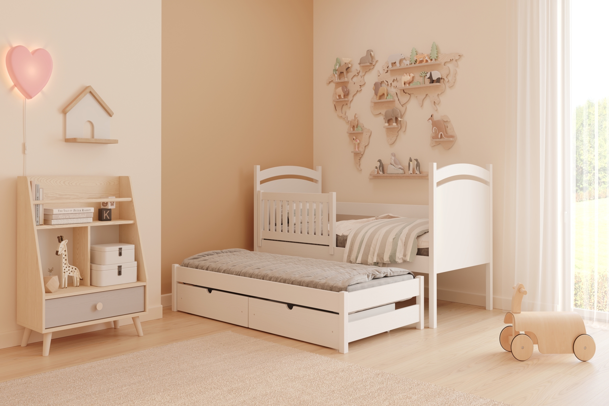 Dětský regál Marla 72 cm - pouštní písek / šedá pallad Regál dětský Marla 72 cm - piasek pustyni / šedá pallad