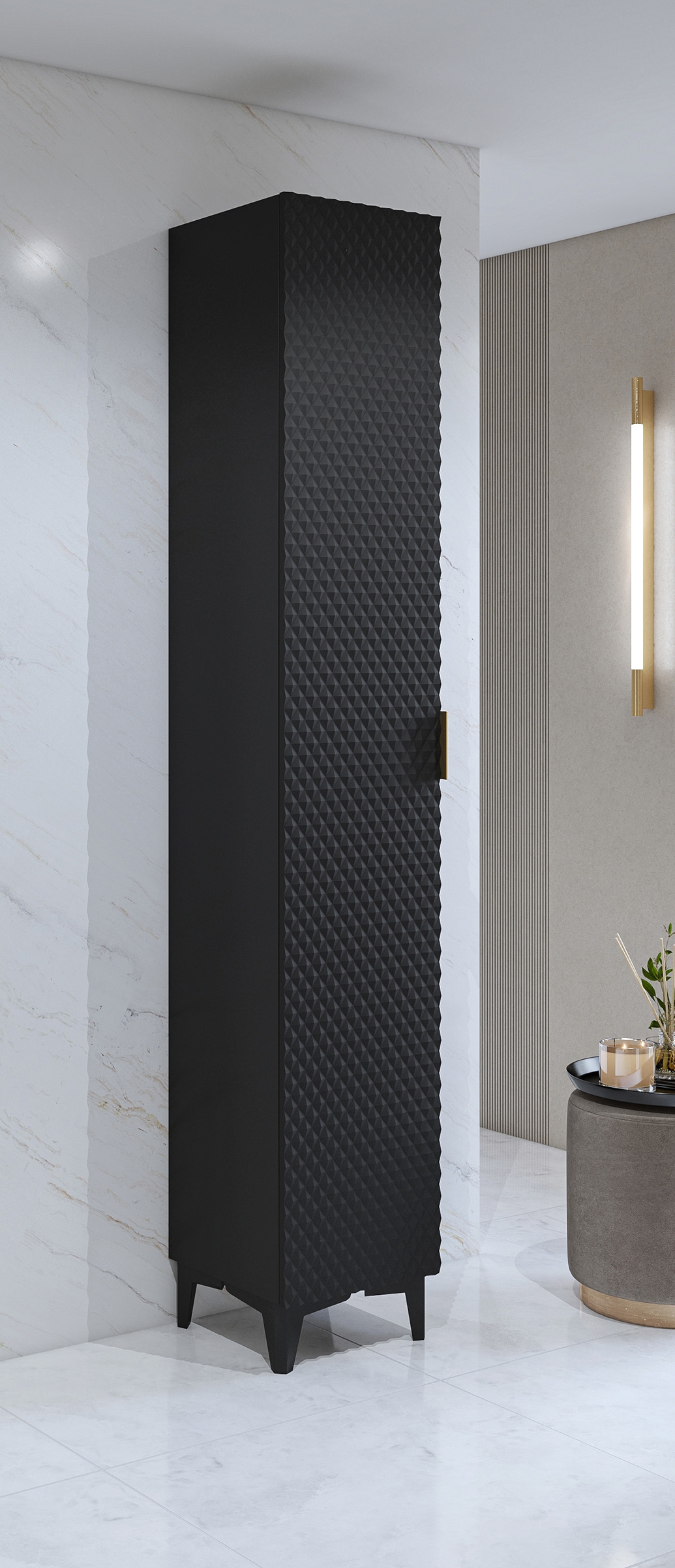 Koupelnový regál Laura 35 cm - černá Regál lazienkowy Laura 35 cm - černá onyx / černá - piramidki