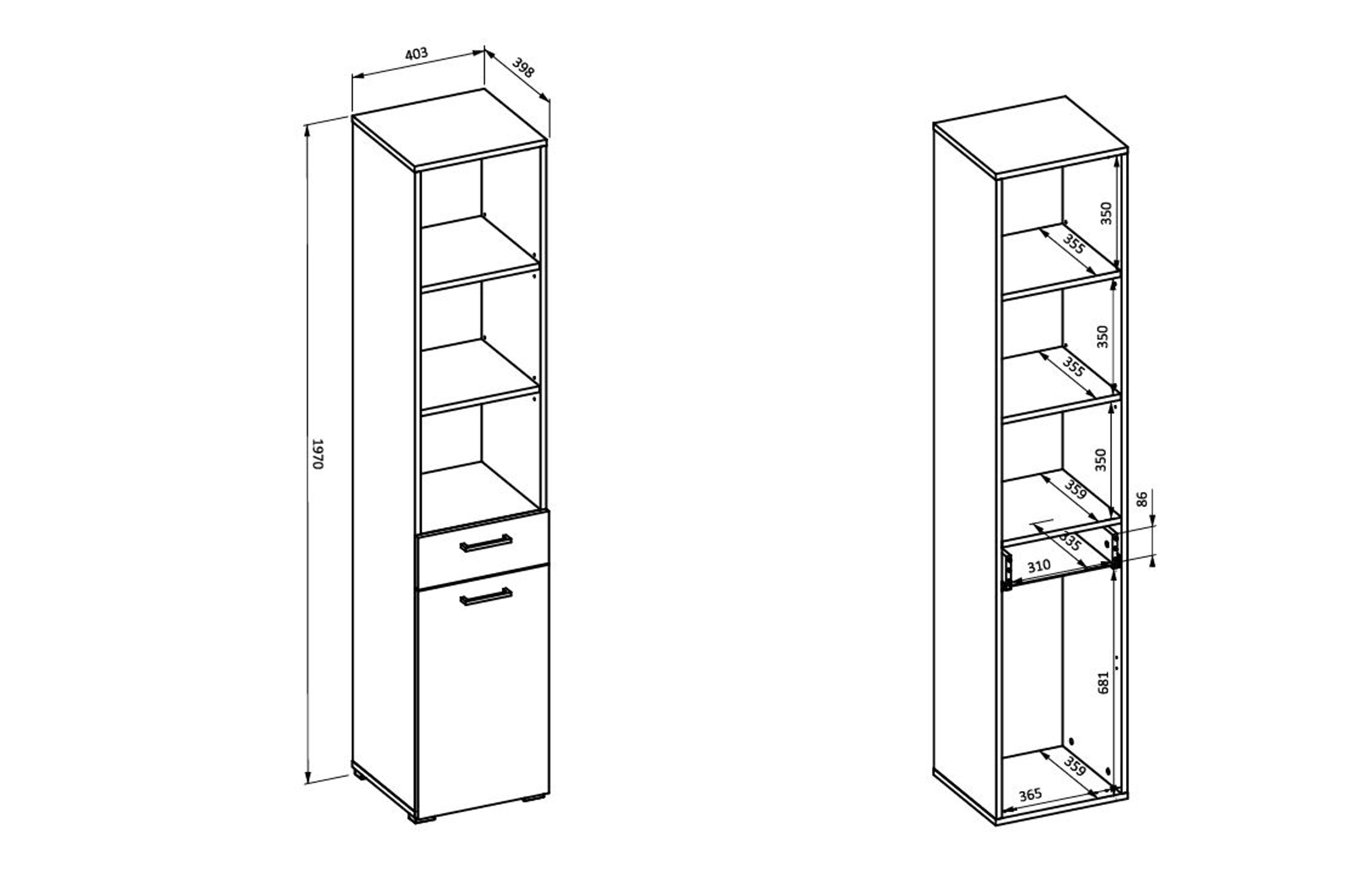 Regál lazienkowy Rosa z szuflada - congo / Dub olejowany Regál lazienkowy Rosa z szuflada - congo / Dub olejowany