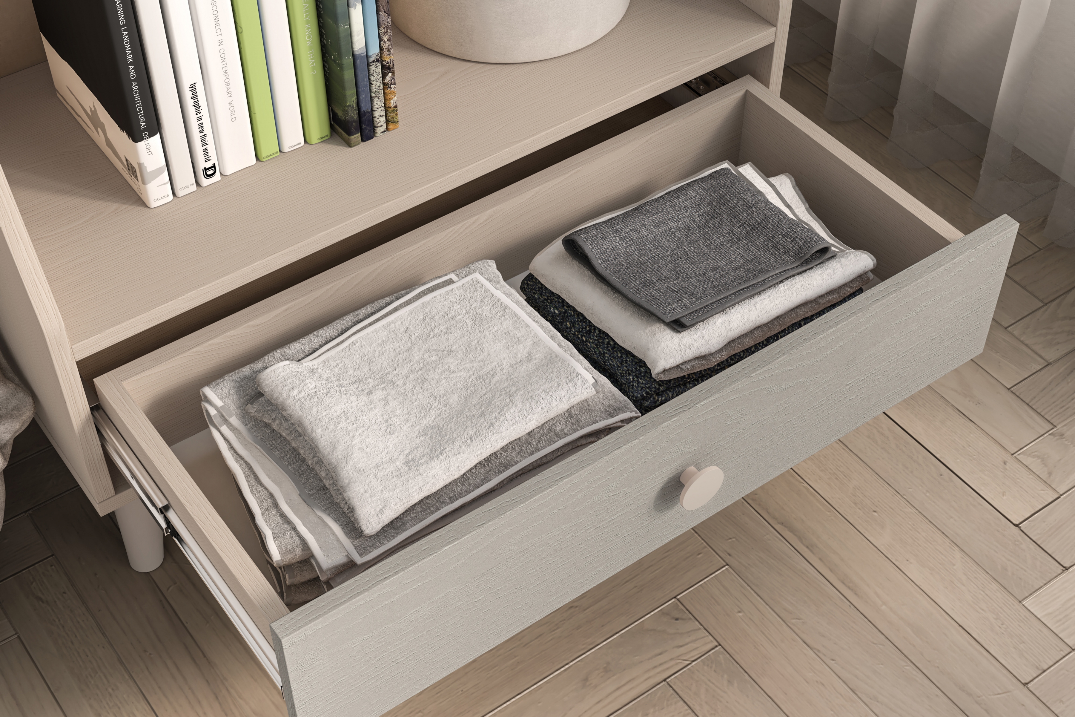 Dětský regál Marla 72 cm - pouštní písek / šedá pallad Regál Marla 72 cm - piasek pustyni / šedá pallad