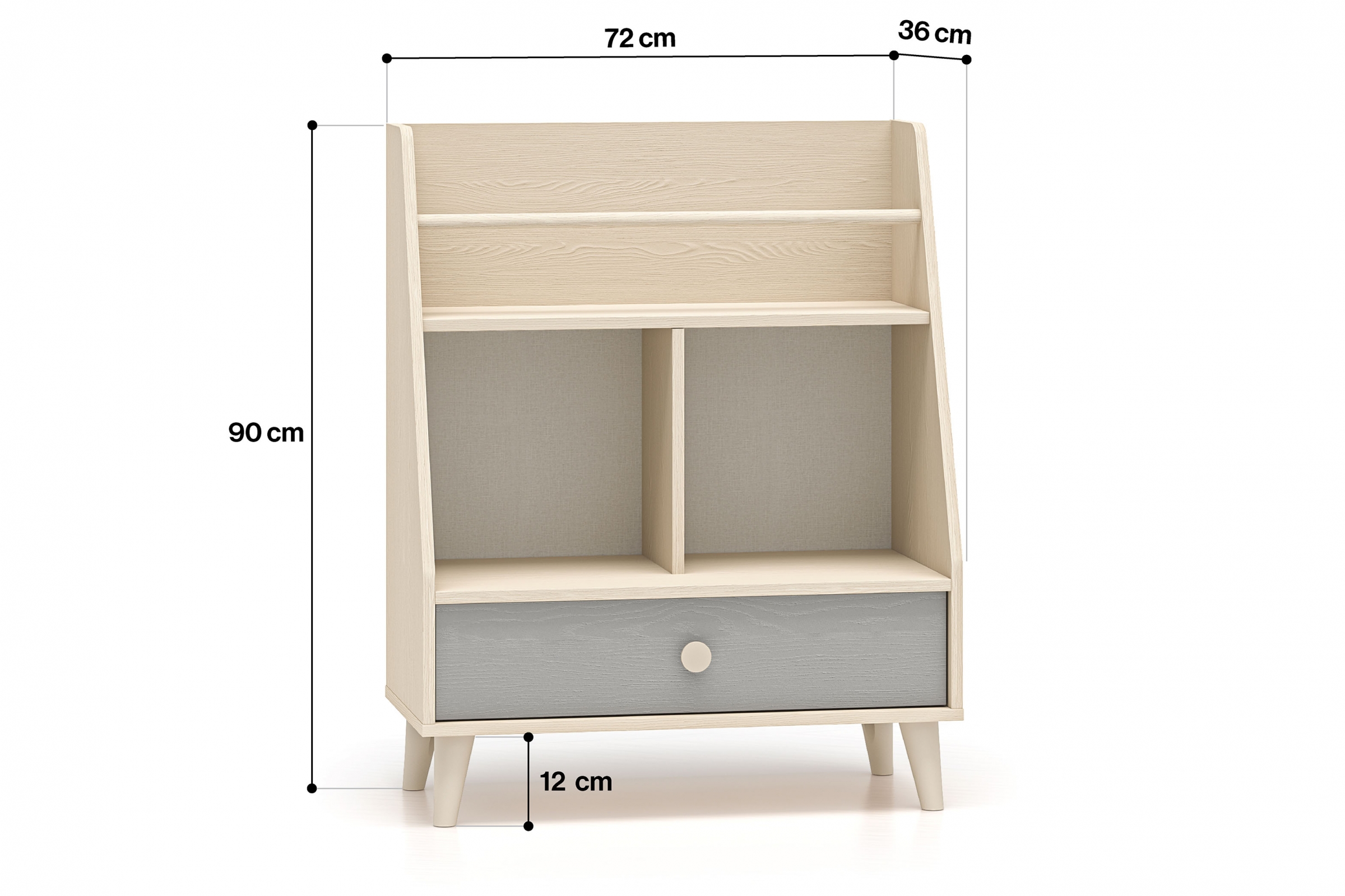 Dětský regál Marla 72 cm - pouštní písek / šedá pallad Regál Marla 72 cm - piasek pustyni / šedá pallad