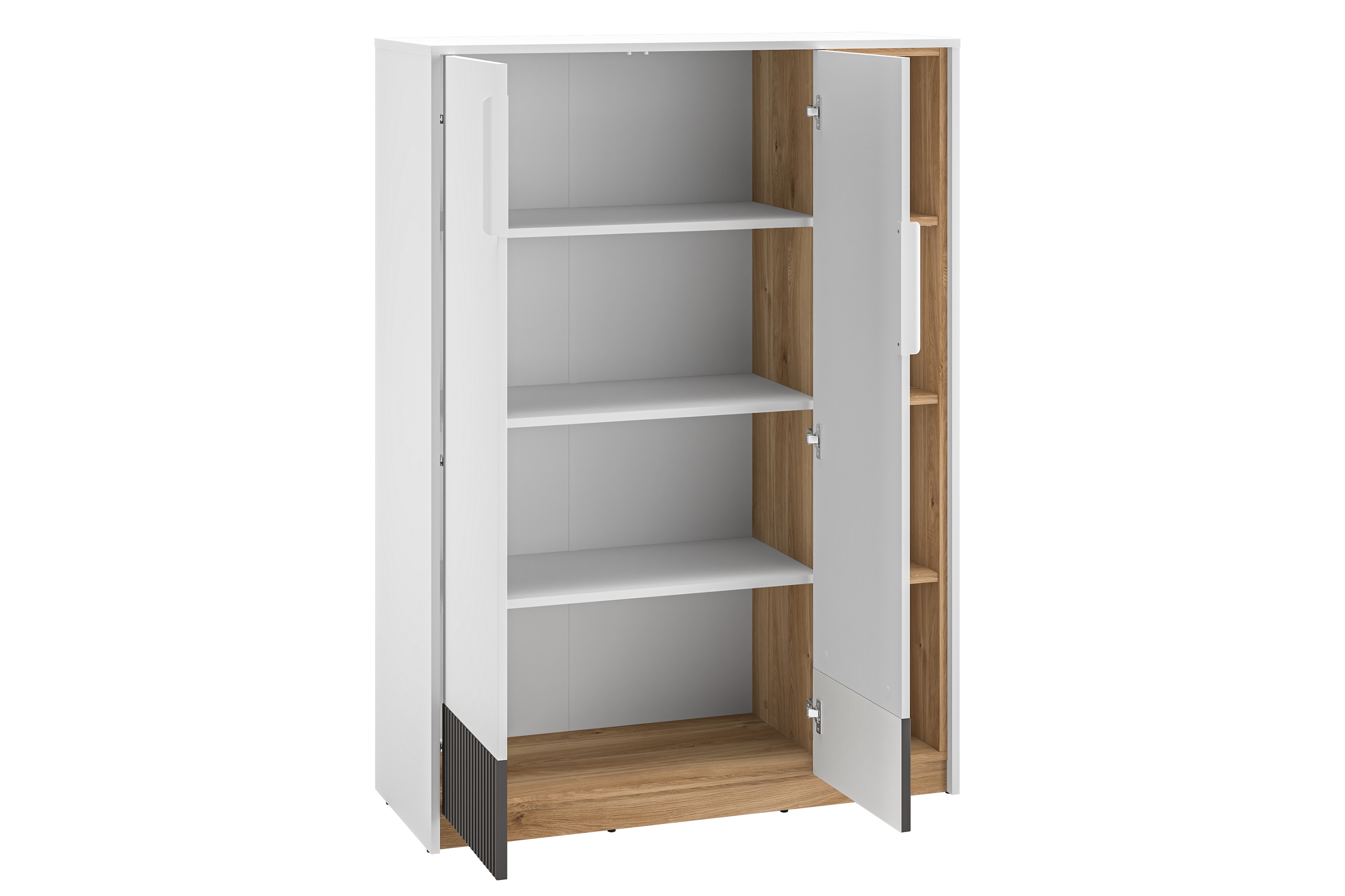 Studentský regál Gaoli 101 cm - bílá / dub castello / grafit Regál do mladé Gaoli 05 - 101 cm - Bílý / Dub castello / grafit