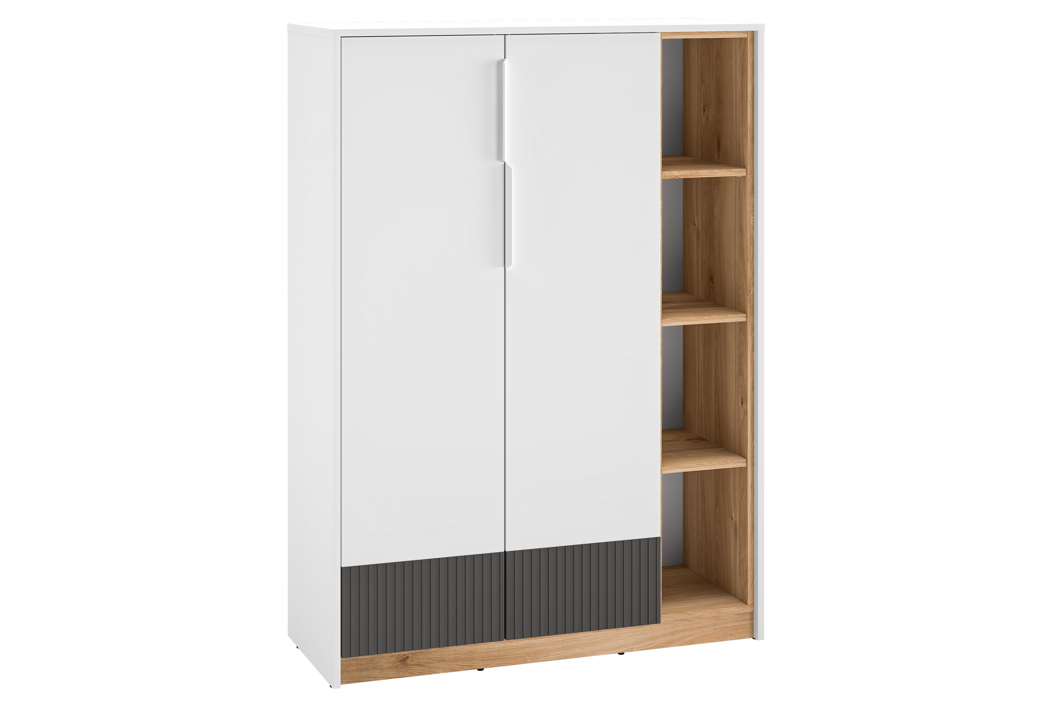 Studentský regál Gaoli 101 cm - bílá / dub castello / grafit Regál do mladé Gaoli 05 - 101 cm - Bílý / Dub castello / grafit