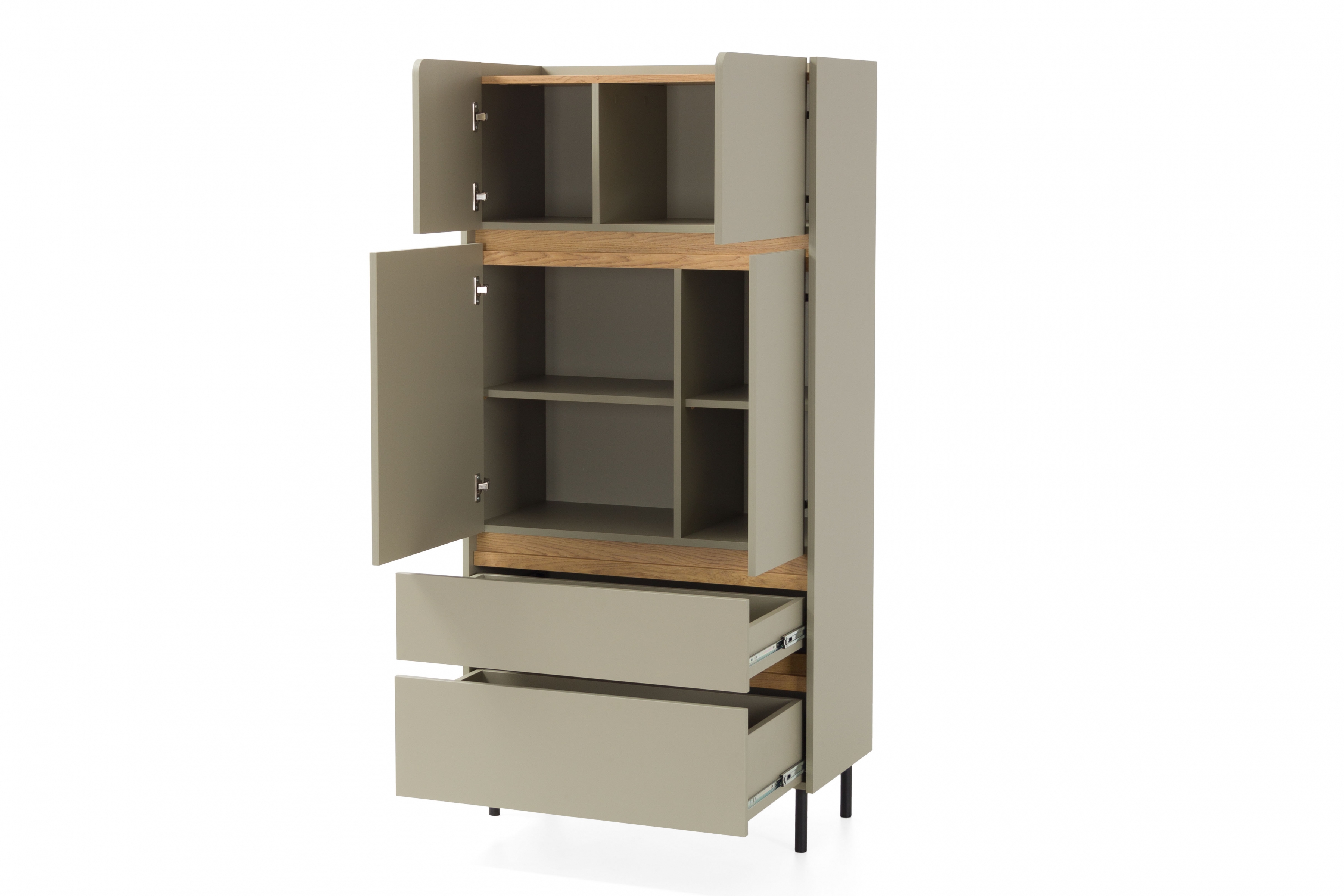 Vysoká komoda Luca 80 cm - eukalyptus / dub baltic dune Regál Pre mladých Luca 5 - 80 cm - eukaliptus / Dub baltic dune