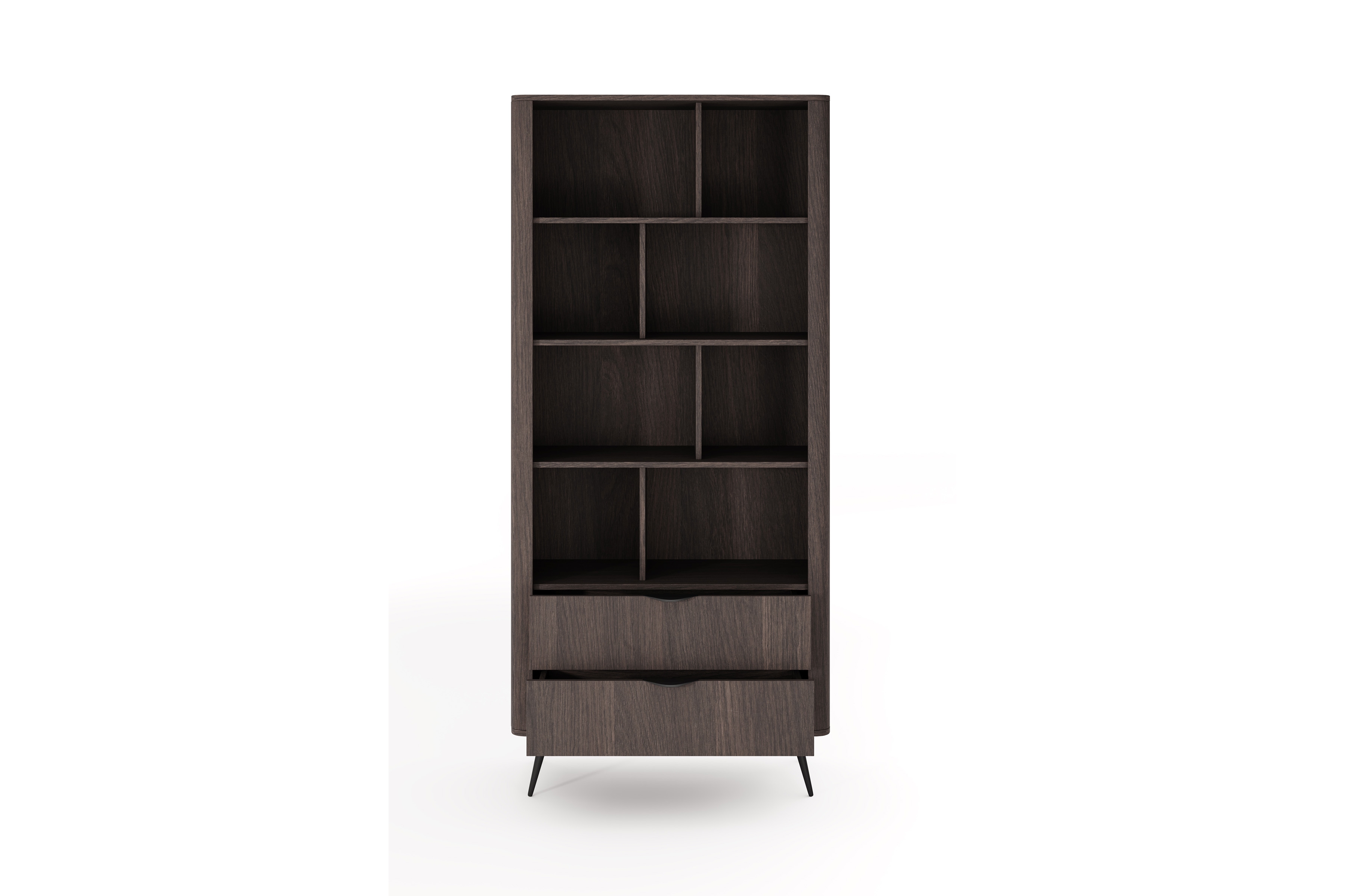 Otevřený regál Edrin 88 cm se zásuvkami - dub dunin / černá Regál otwarty Edrin 88 cm se zásuvkami - dub dunin / černá