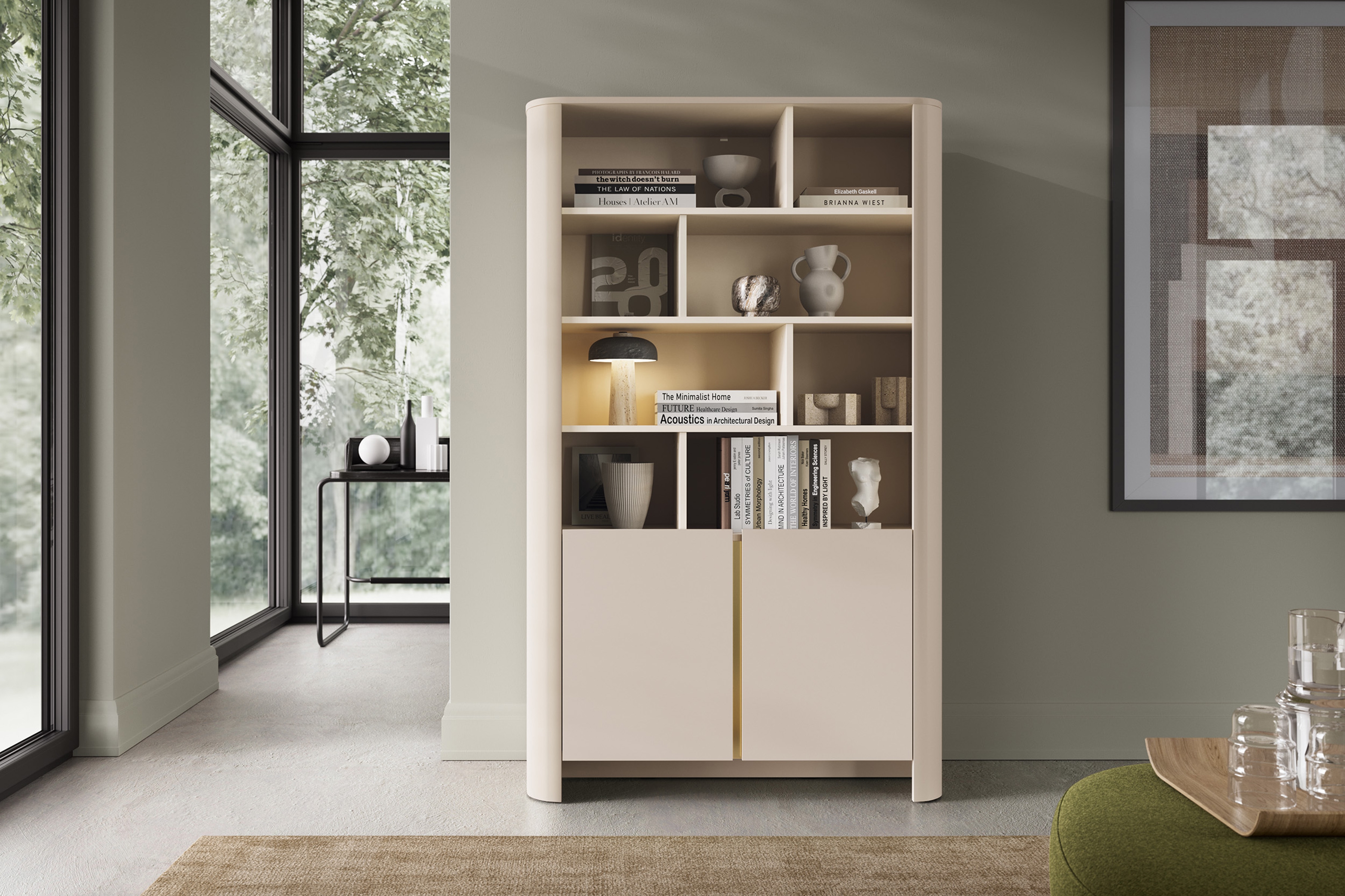 Regál Sorrenti 103 cm - kašmírová / zlatá Regál Sorrenti 103 cm - kašmír / zlaté