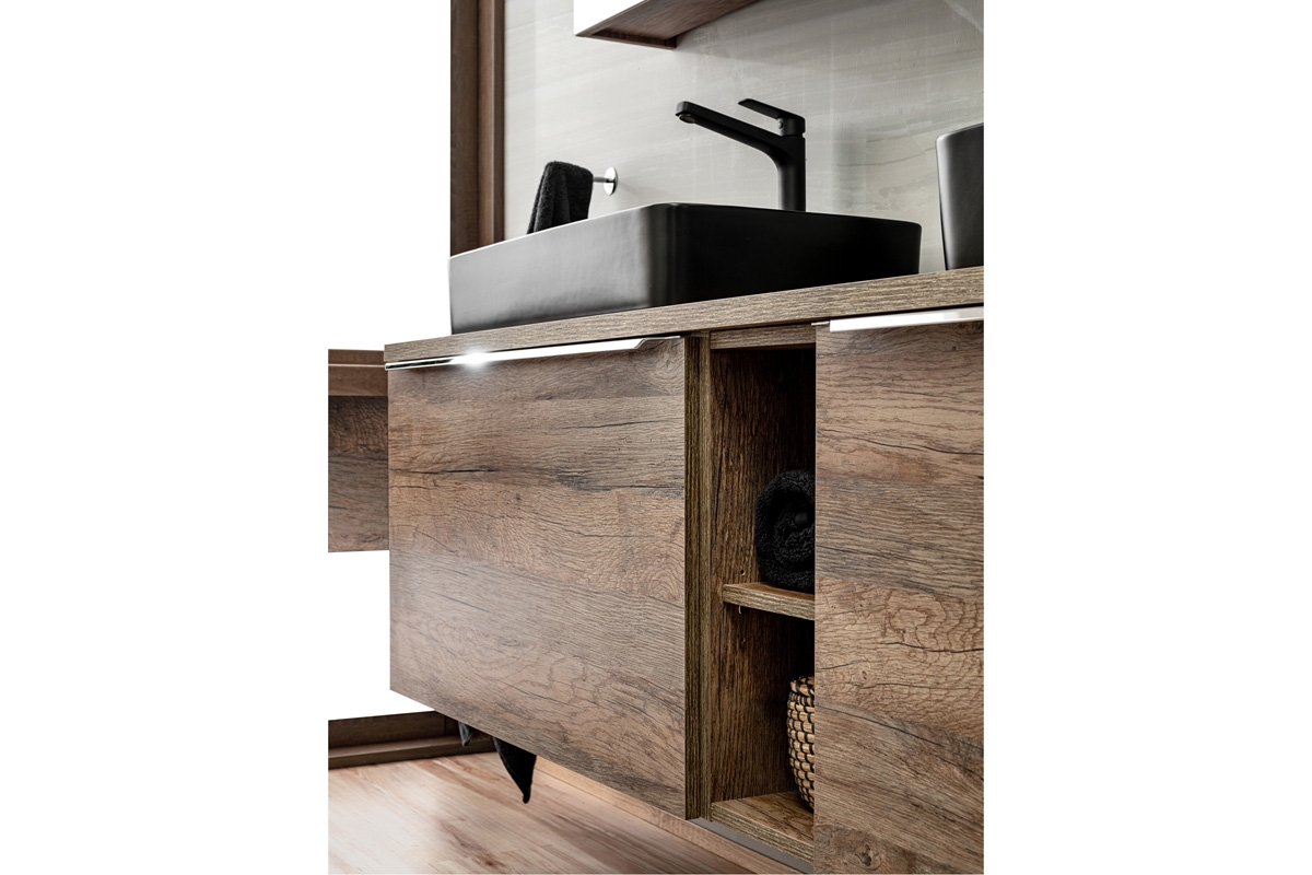 Regál závesný spodný Santa Fe Oak - Dub santa fe vintage vizualizácia nábytku sante fe oak