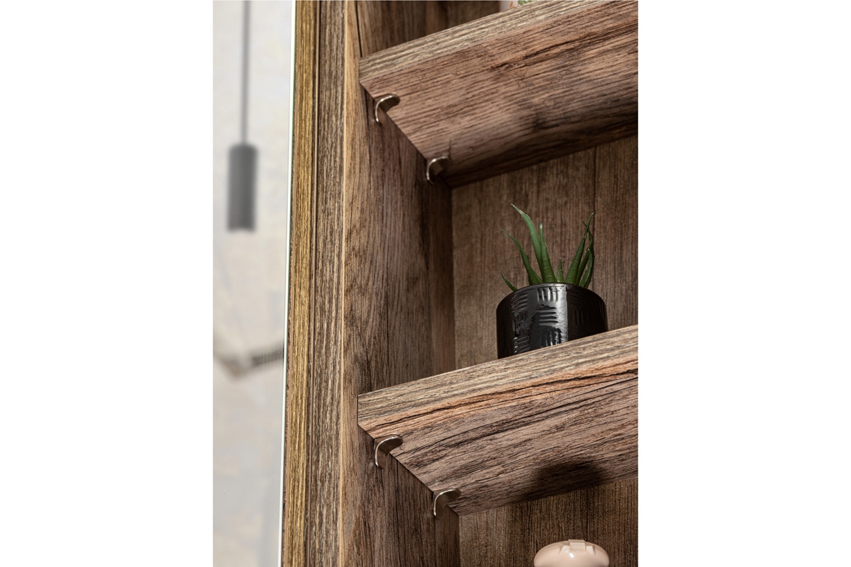 Regál závesný horný Santa Fe Oak - Dub santa fe vintage Skrinka z policami santa fe oak 