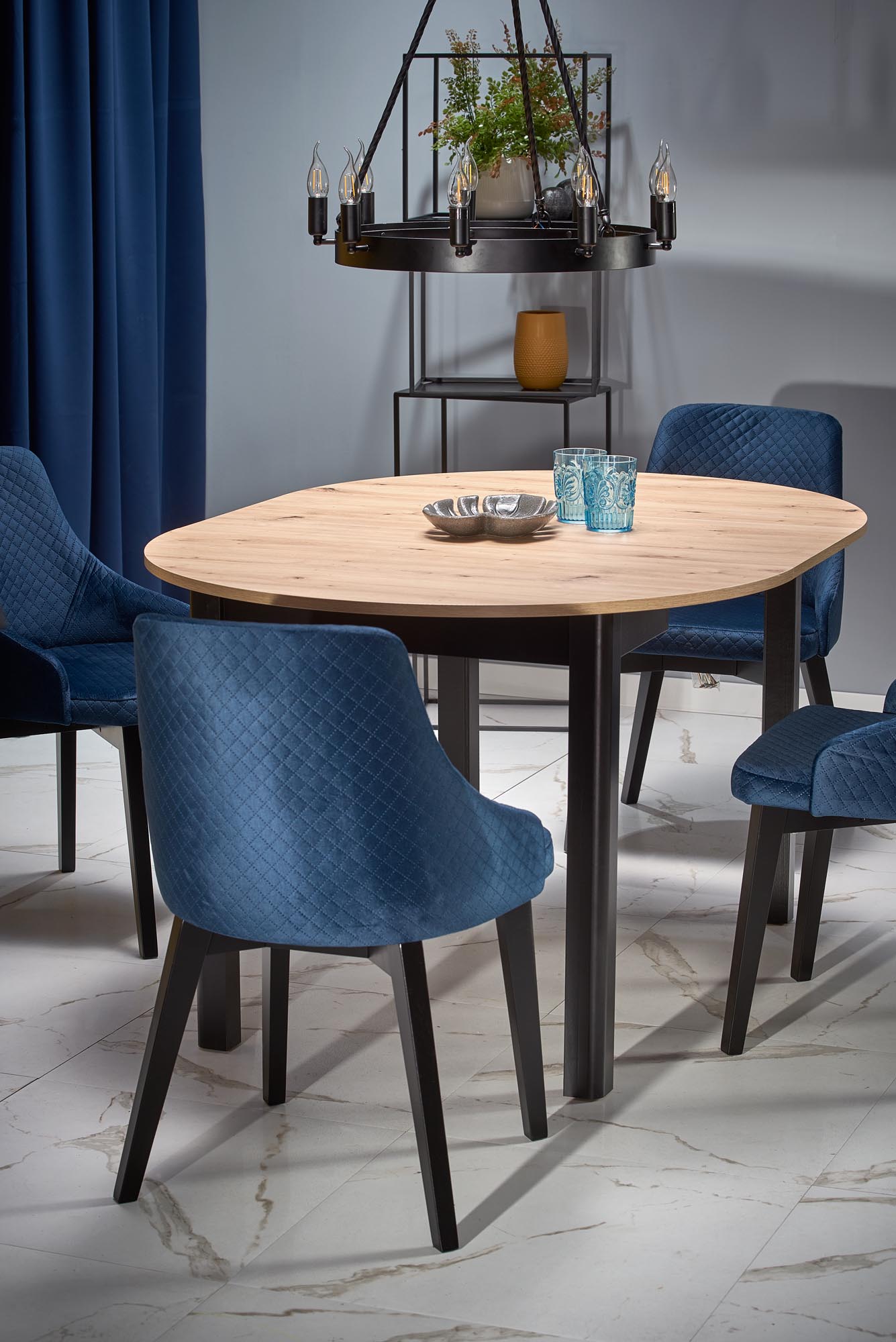 RINGO asztal - asztalap színe: kézműves tölgy, lábak - fekete  ringo stůl Barva Deska Dub artisan, Nohy - Fekete 