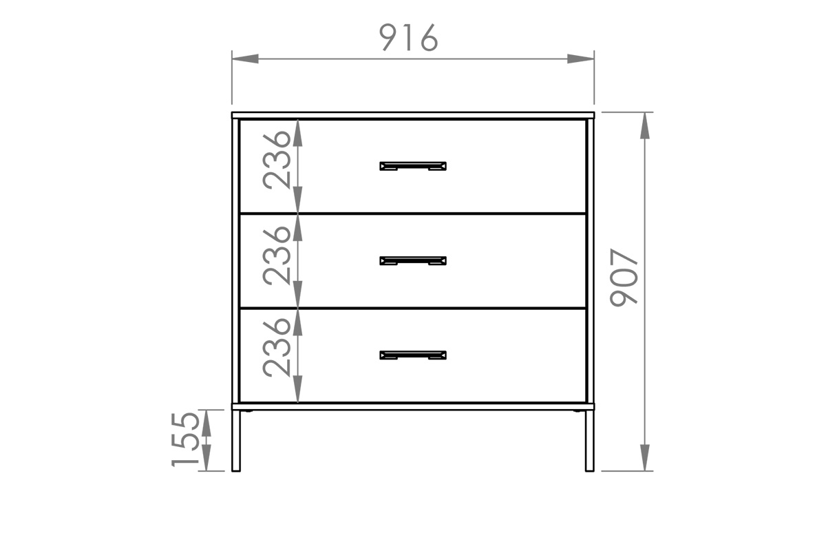 Komoda so zásuvkami Kawana 05 na kovových nohách - Čierny / craft zlaté / oceľ premium Komoda so zásuvkami Colt 05 na kovových nohách - Čierny / craft zlaté / oceľ premium - Rozmery