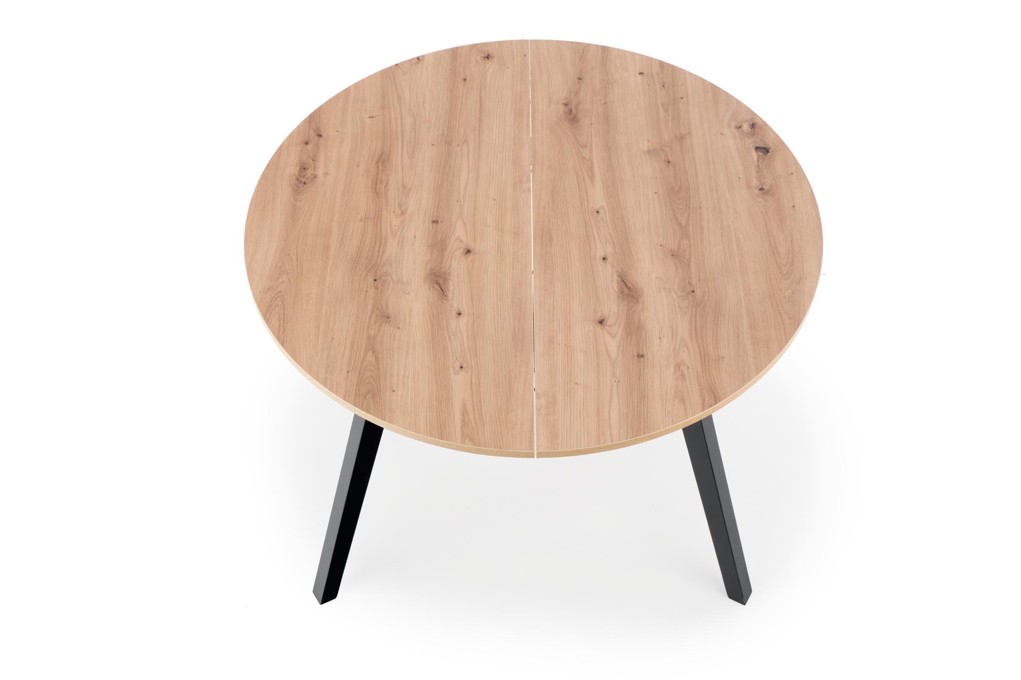 Okrúhly rozkladací stôl RUBEN 102-142x102 cm - dub artisan / čierna ruben Stôl Farba Pracovná doska - Dub artisan, Nohy - Čierny
