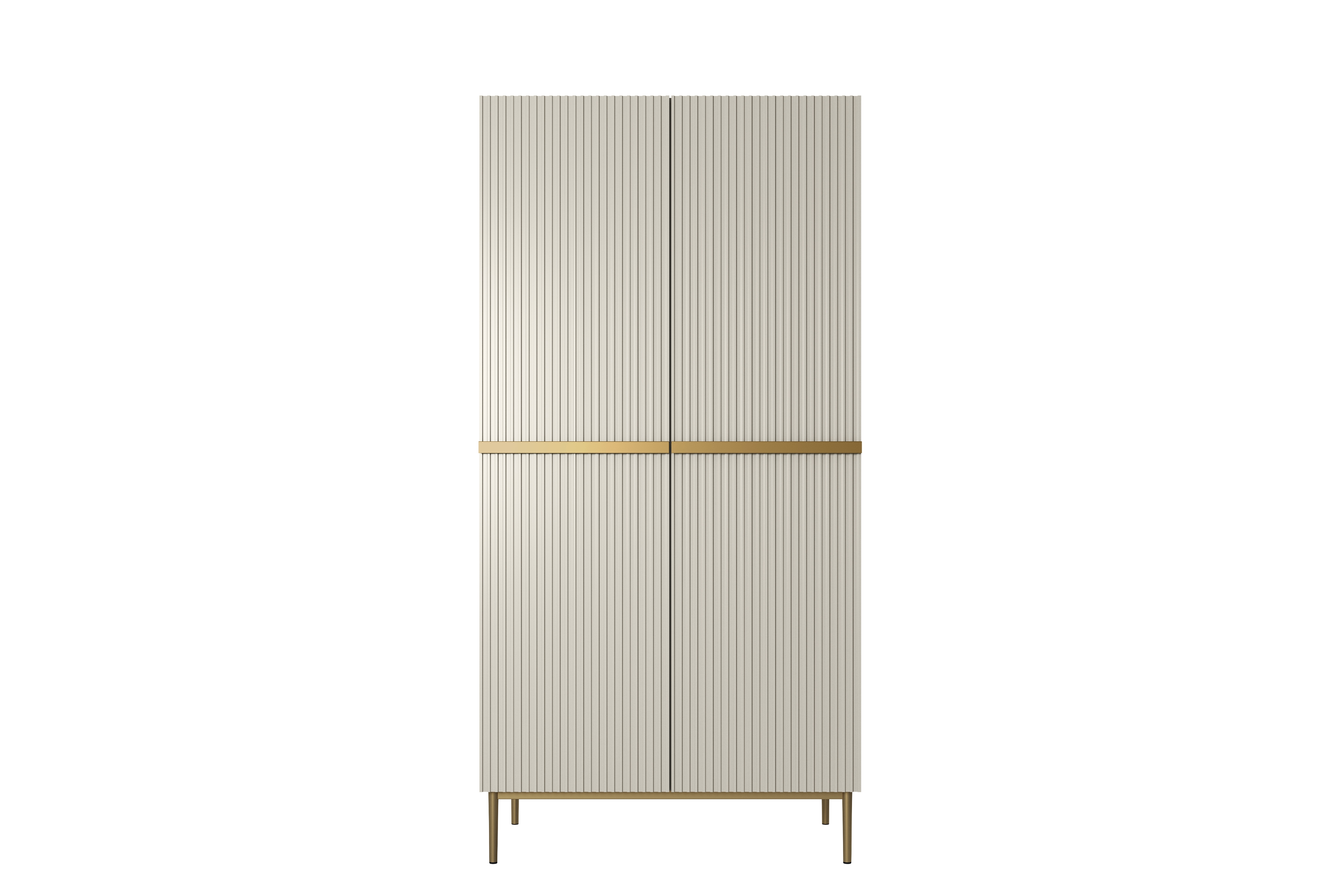 Skriňa Nicole s kovovými nohami 100 cm - kašmírová / zlaté nožičky Safa Nicole 100 cm z metalowymi nogami i uchwytami - kašmír / zlote nozki