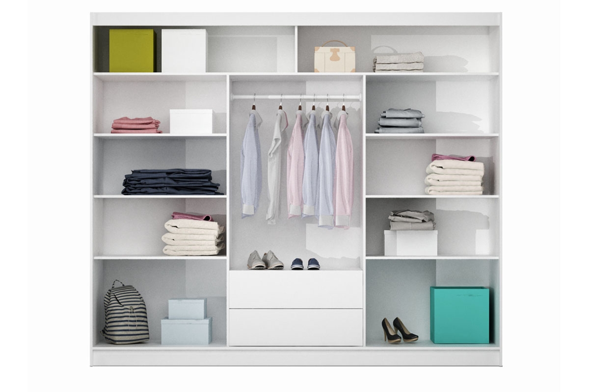 Skriňa Salwador 250 Country gray/Biely Skriňa Salwador vnútro