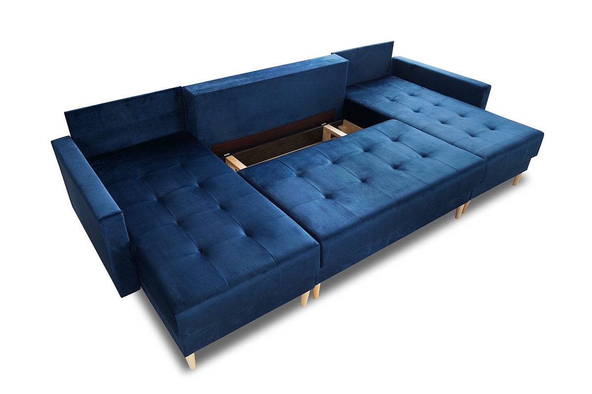 Škandinávsky Rozkladacia rohová sedacia súprava Romano U Rohová sedacia súprava S vnútorným úložným priestorom