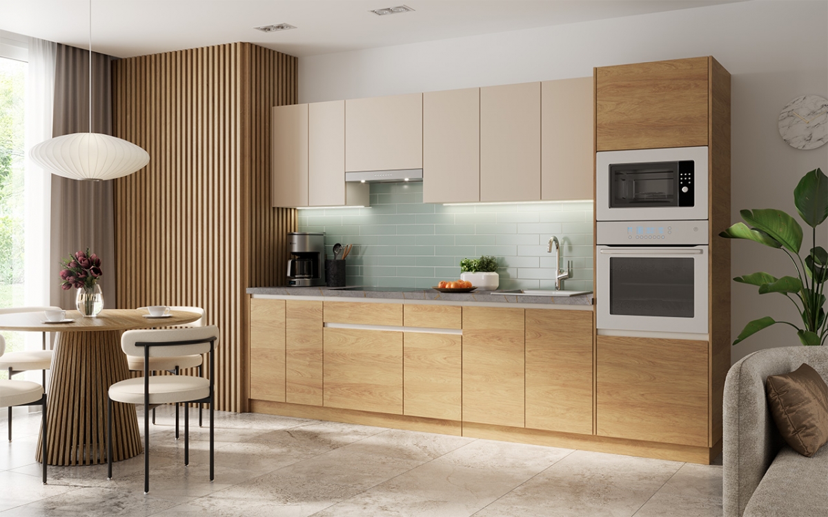 Vysoká kuchyňská skříň Campari DK20/2137 otevřená s policemi vysoká skříňka kuchenny Campari DK20/2137 otwarty z policemi