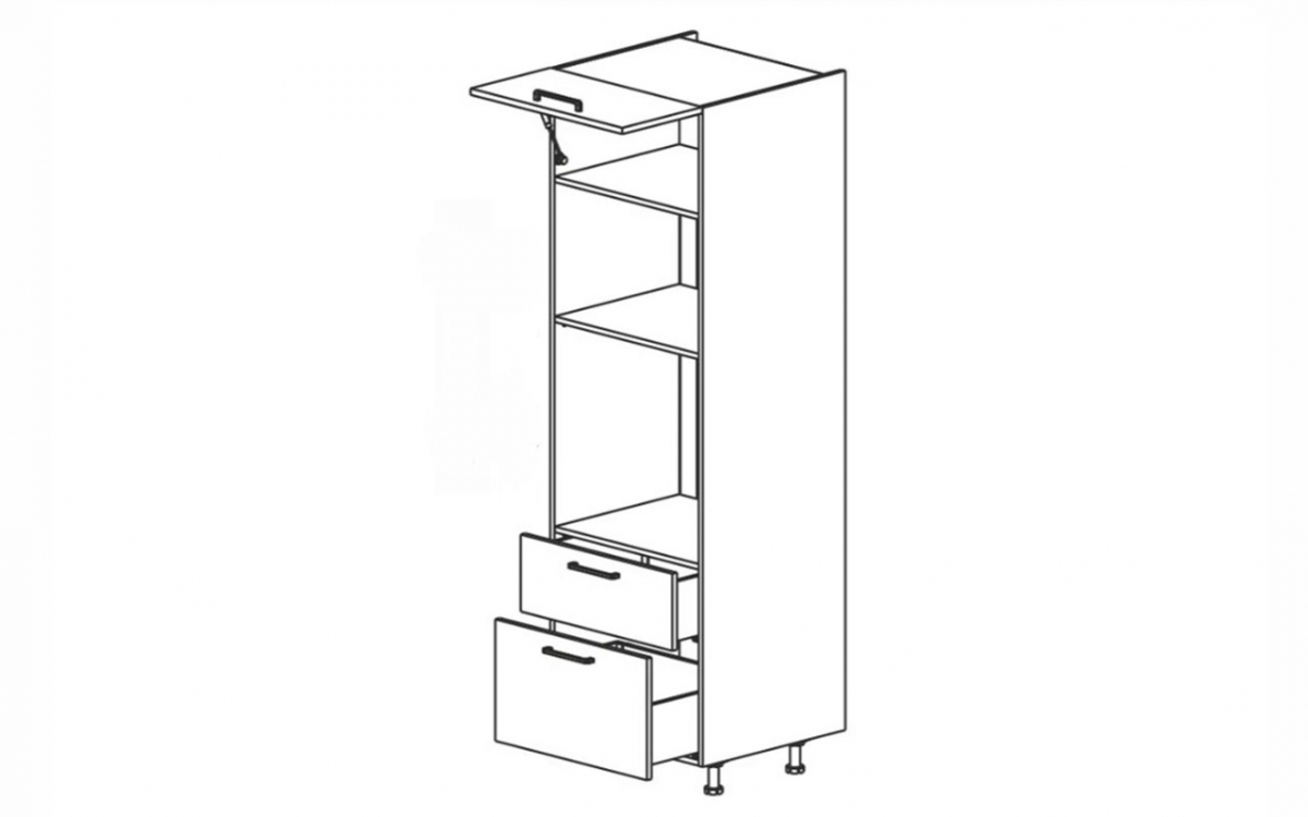 Kuchyňský sloupek Kammono F SPM60SS2/71 pro vestavbu trouby a mikrovlnky vysoká skříňka kuchenny KAMMONO F SPM60SS2/71 pro zabudowy piekarnika i mikrofalowki