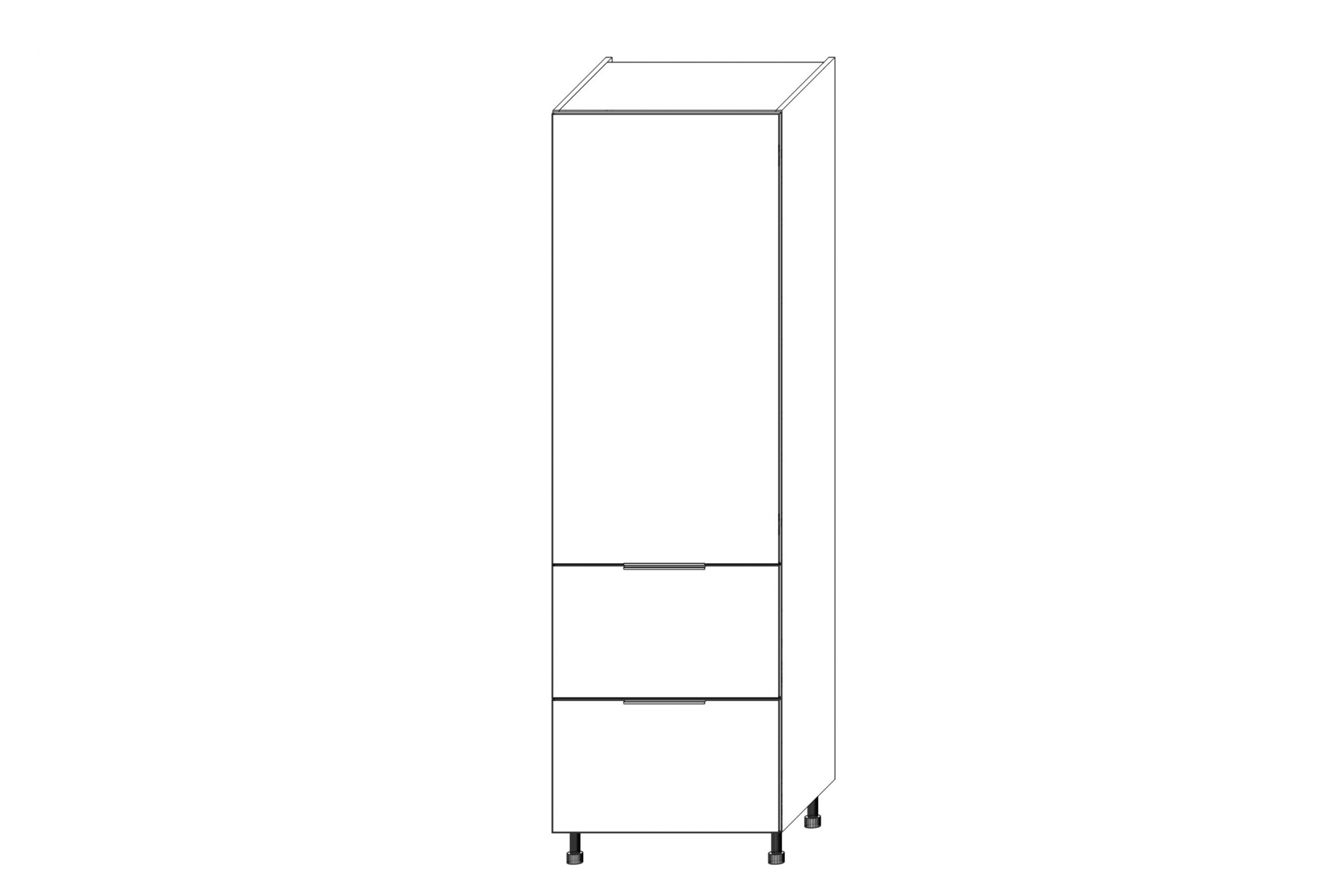 KAMMONO SD60SS2 - Skrinka - P2 i K2 BLACK regál Kuchynský  KAMMONO K2 SD60SS2 jednodverový s dvoma zásuvkami